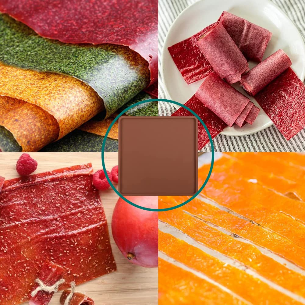 4 Pcs Extra Thick Silicone Dehydrator Sheets With Edge   Silicone Fruit Vegetables Leather Dehydrator Trays For Liquids   Trays