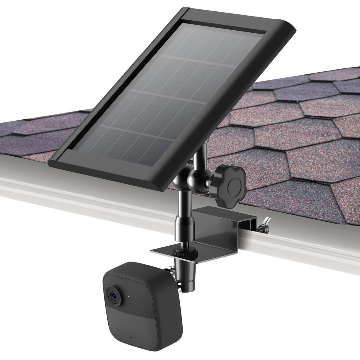 2-In-1 Weatherproof Gutter Mount For Blink Outdoor (3Rd Gen), Blink Outdoor 4(4Th Gen) And Blink Solar Panel, Adjustable No Drilling Wall Mount, Perfect Angle To Get Maximum Solar Power (Black)