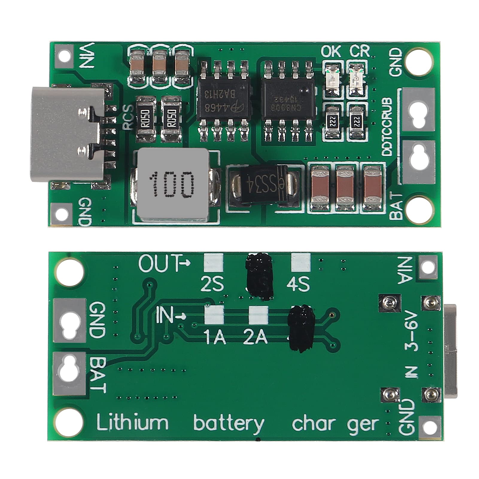 3Pcs Type C Bms 2S 3S 4S 1A 2A 4A 18650 Lithium Battery Charger Board Usb C Step Up Boost Module For Li Po Polymer Power Bank(3P