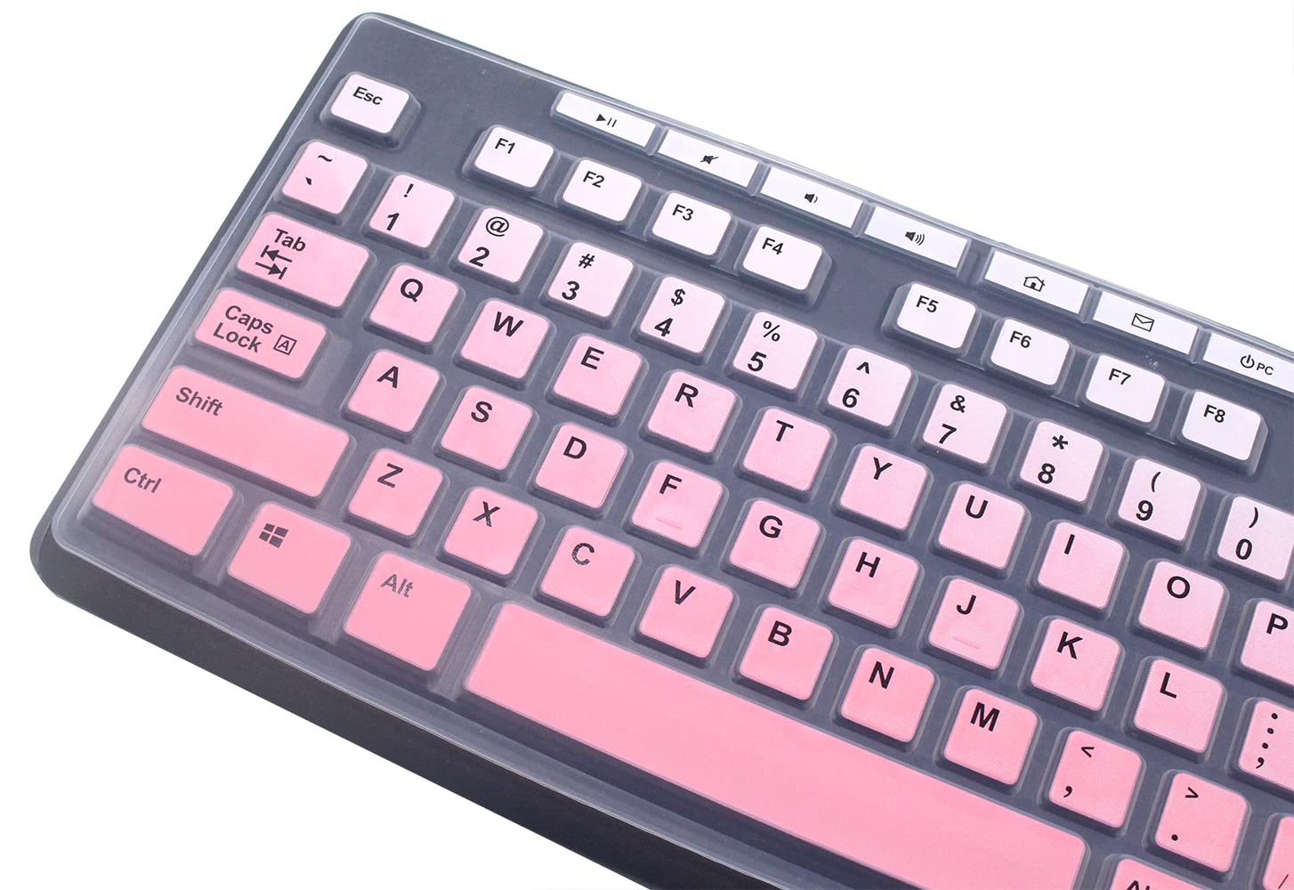JuYuish Ultra Thin Silicone Keyboard Cover for Logitech MK Series - Gradient Pink, US Keyboard Layout