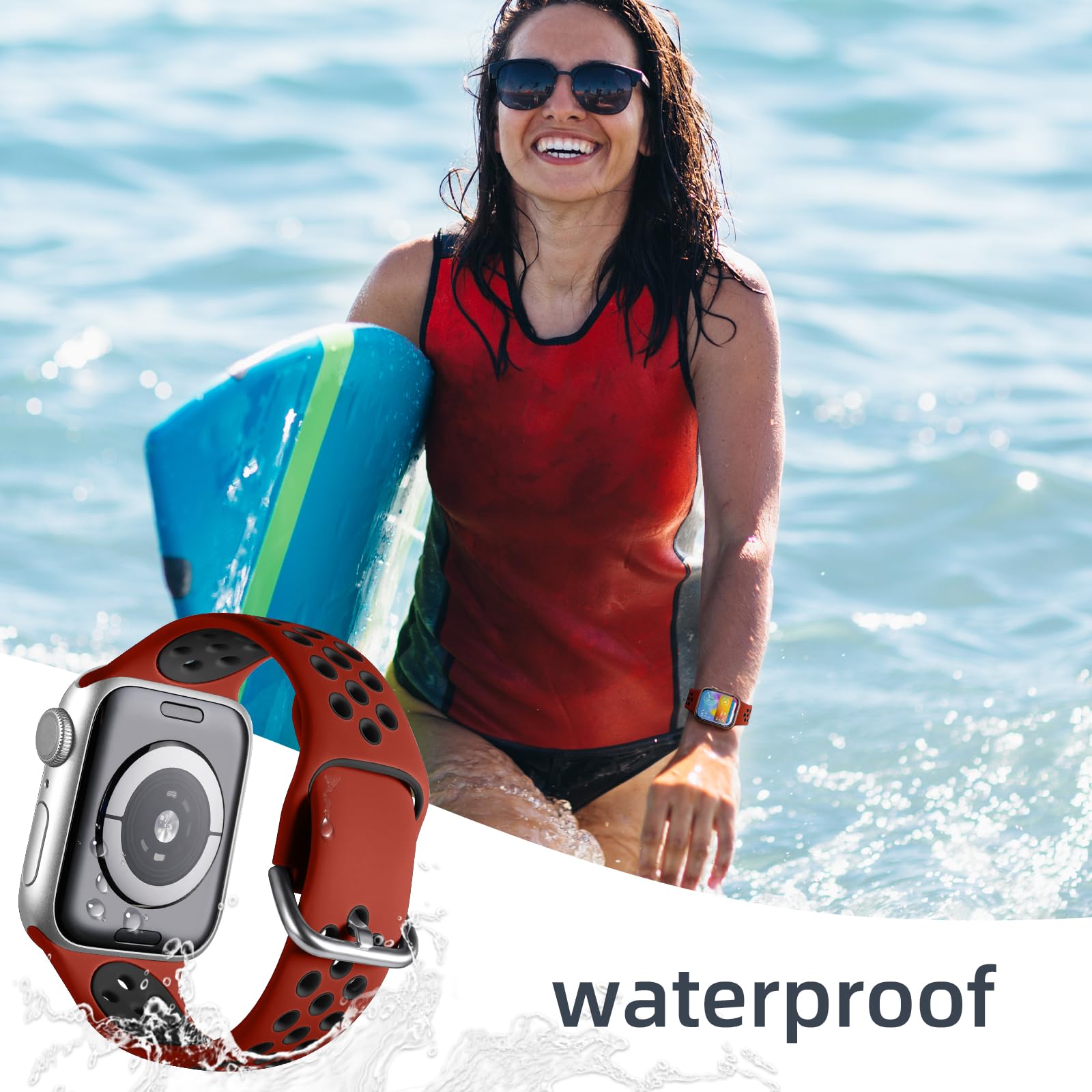 Muranne Compatible With Apple Watch Bands 38Mm 40Mm 41Mm 42Mm 44Mm 45Mm 49Mm For Men And Women, Soft Silicone Wristband Replacem