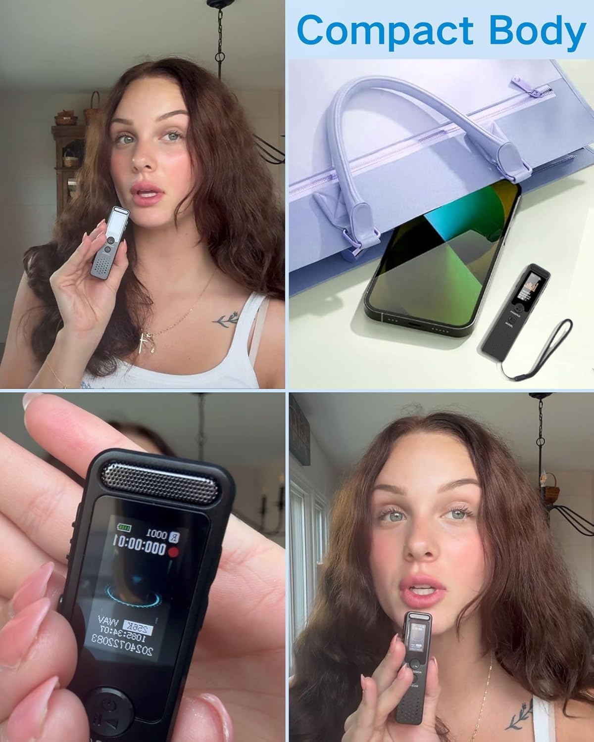 128Gb Mini Voice Recorder With 2159 Professional Noise Reduction And Up To 1536Kbps Lossless Sound Quality, Voice Activated Reco