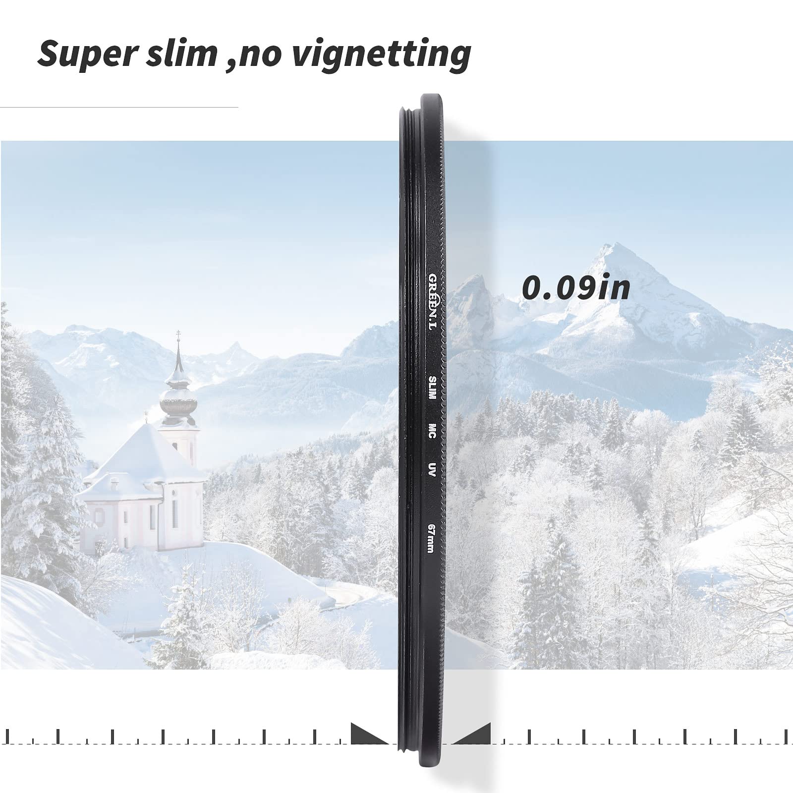 Green.L 82Mm Mc Uv Filter,Ultra Slim Protection Filter, Scratch Resistant Multi Coated Uv Filter 82Mm For Camera Lens