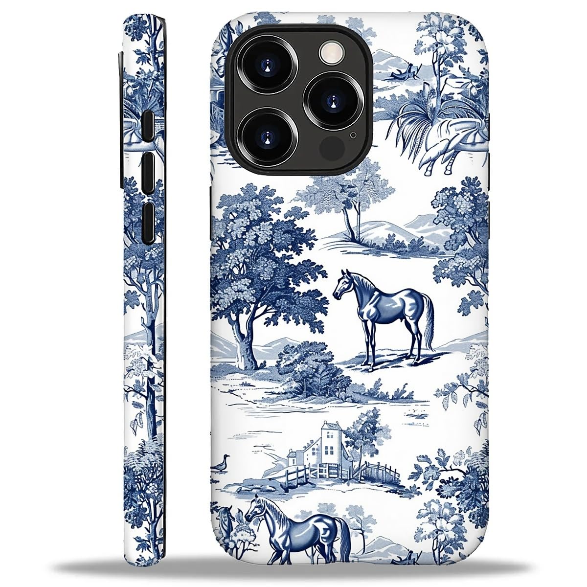 Ilikediy For Iphone 16 Pro Case,Hh2 Wild Desert Horse Manor Hybrid 2 Layer Hard Shell Silicone Protective Pattern Design Case
