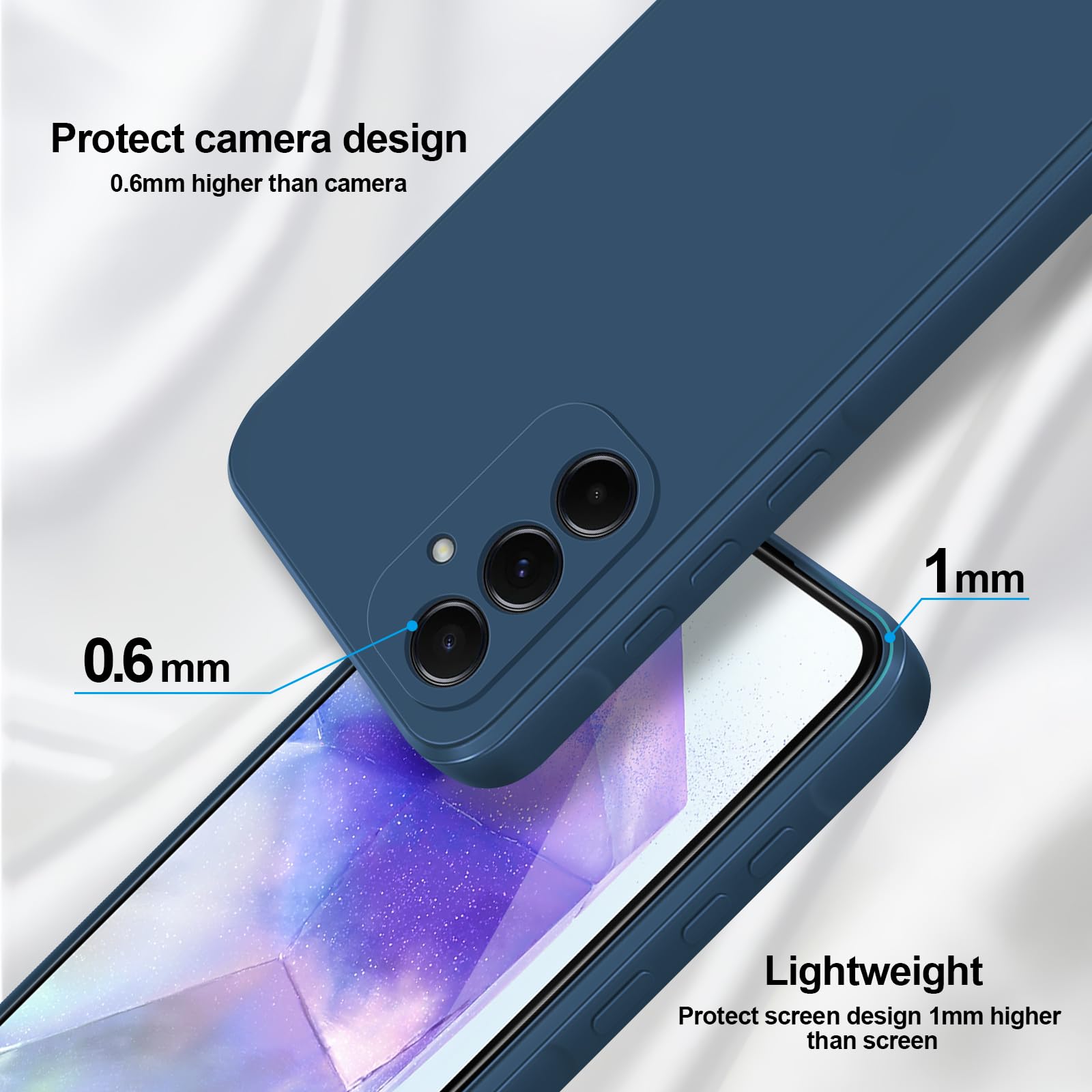 Giiyoon Silicone Case Compatible With Samsung Galaxy A55 5G, Full Body Silky Soft Touch Phone Case With Camera Protection, Shock