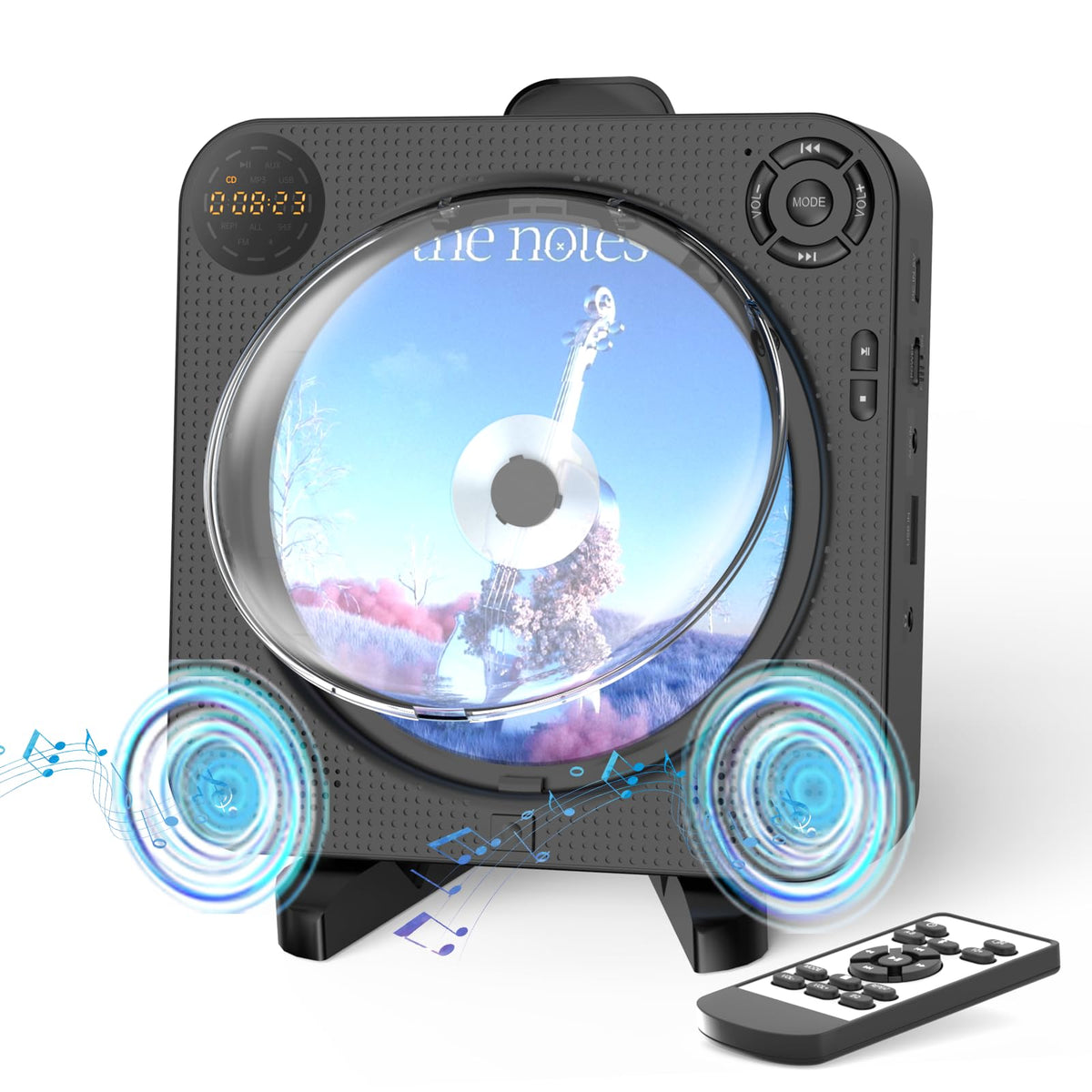 Cd Player Portable, Bluetooth Cd Player With Speakers Desobry Small Cd Player For Home With Remote Control Fm Radio Digital Scre