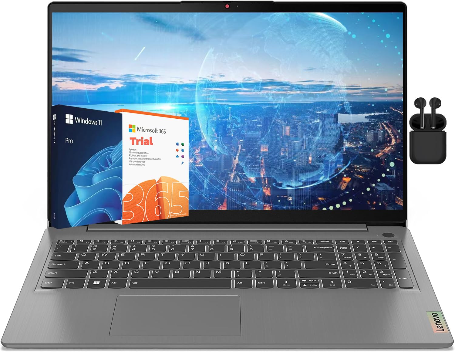 Lenovo 15.6 IdeaPad Essential Laptop Computer, Windows 11 Pro with Microsoft Office Trial, 16GB RAM | 1TB SSD, Intel i3 Core Pro