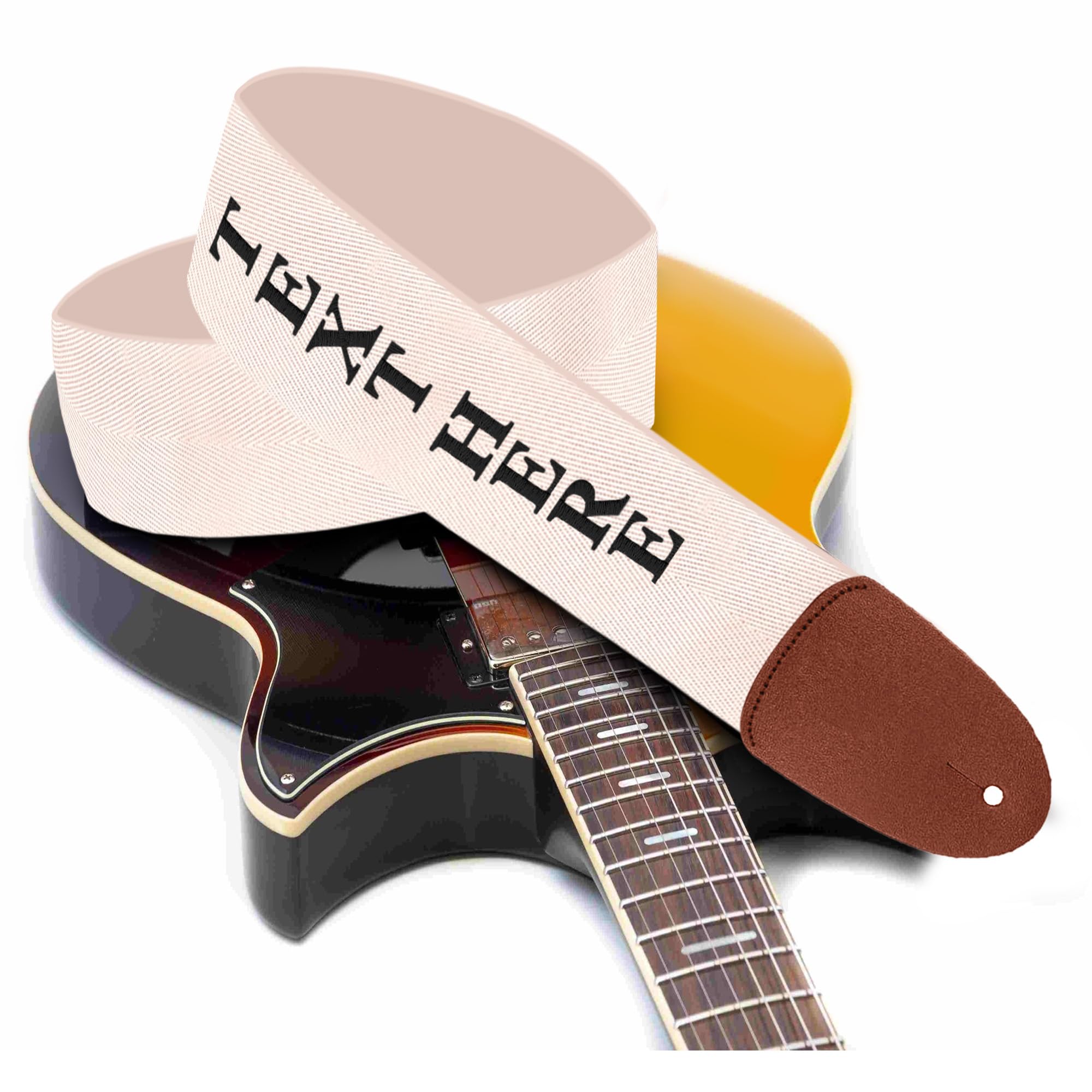 Art Tribute Personalized 2 Guitar Strap for Bass, Electric & Acoustic Guitar, Custom Guitar Strap with Name, Embroidered Custom