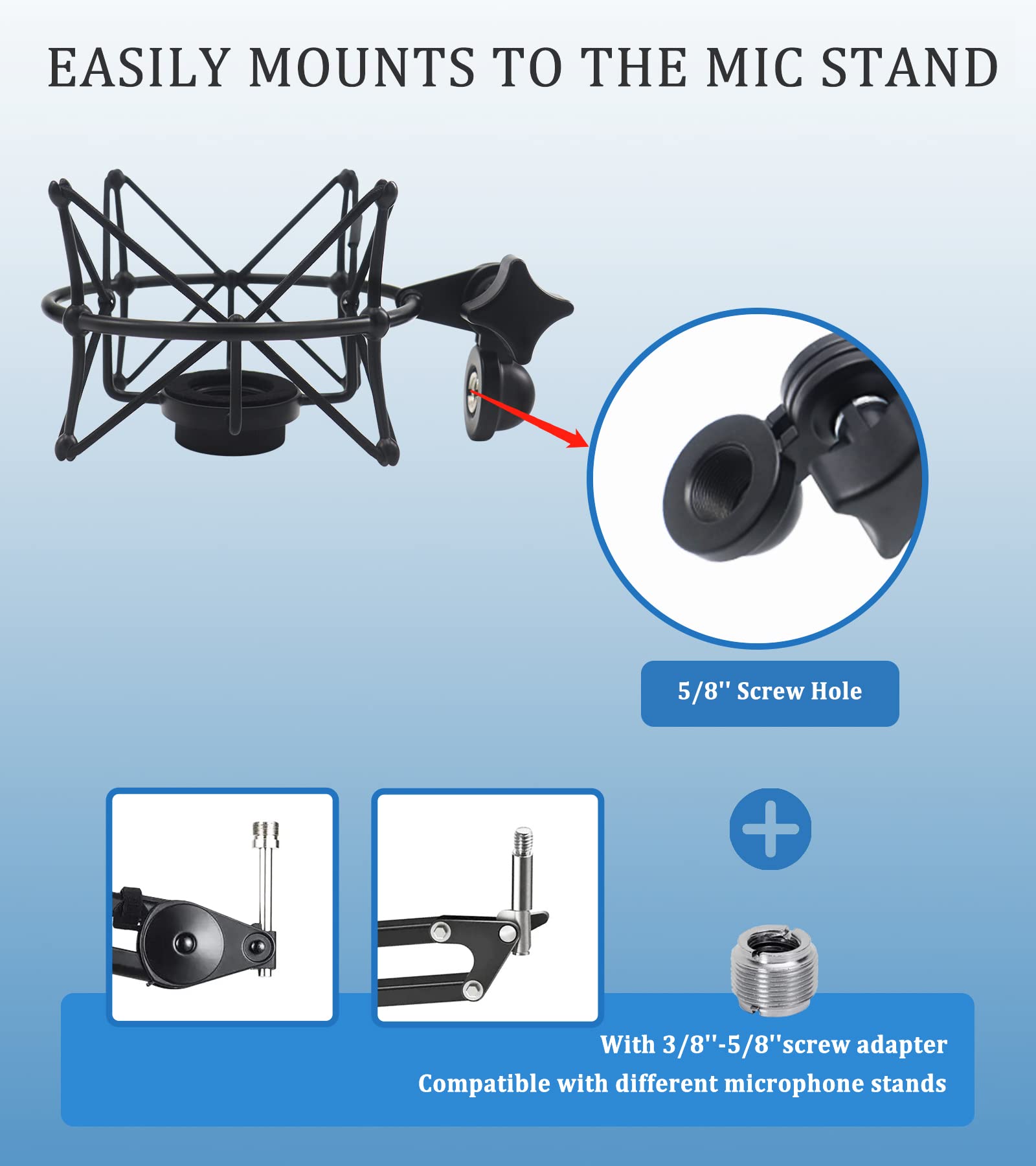 Tlm 103 Shock Mount - Microphone Mount Compatible For Neumann Tlm 103 M147 Condenser Mic By Suuntoks,Black