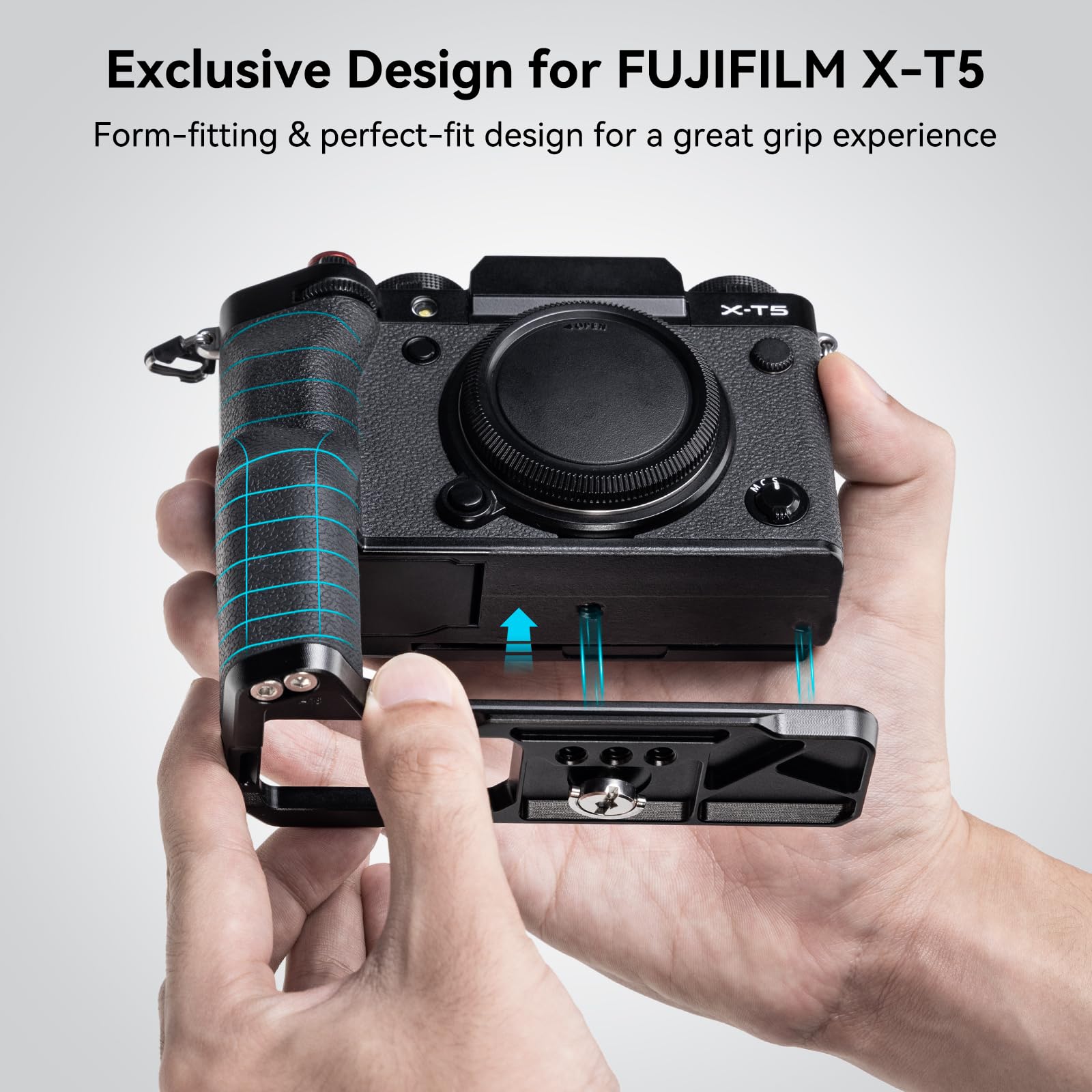 Smallrig X-T5 L-Shape Grip For Fujifilm X-T5 Camera, Built-In Quick Release Plate For Arca, 1/4-20 Holes, Ergonomic Silicone Han