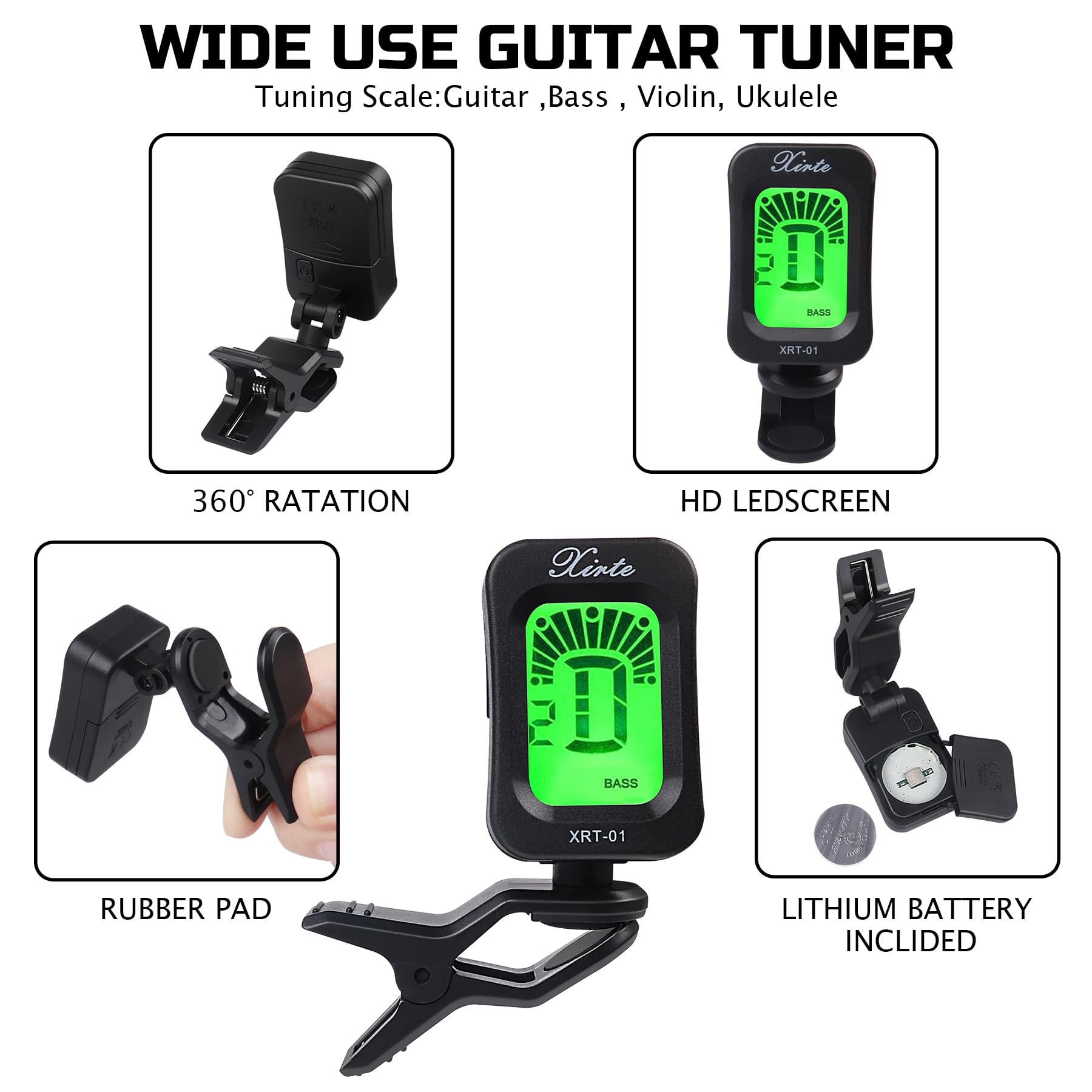 Lomeve Guitar Accessories Kit Include Acoustic Guitar Strings, Tuner, Capo, 3 In 1 Restring Tool, Pick Holder, Bridge Pins, Nuts