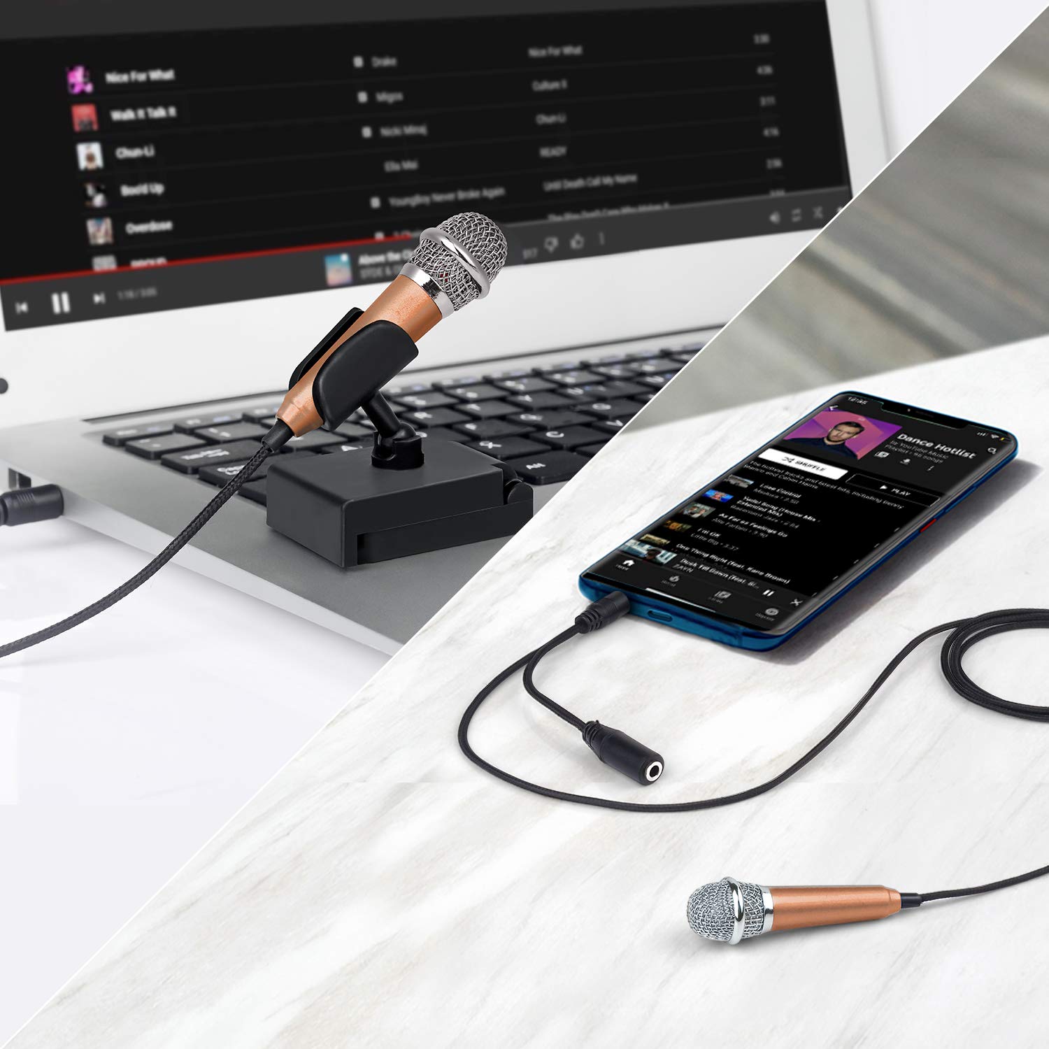 Uniwit Mini Portable Vocal/Instrument Microphone For Voice Video Recording Singing,Vlogging, Podcasting, Tiny Microphone For Iph