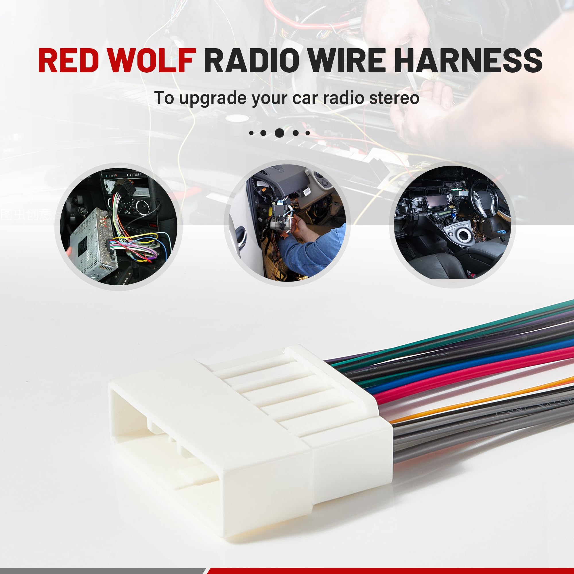 Red Wolf Radio Wiring Harness Adapter 16 Pin Connector Replacement For Honda Accord Civic Crv 1986 1998, Acura Integra Cl Rl 1986 2001 Vehicles Aftermarket Stereo Cable Plug