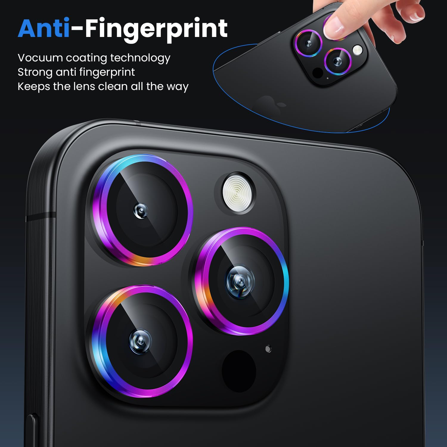 Wsken For Iphone 16 Pro/Iphone 16 Pro Max/Iphone 15 Pro/Iphone 15 Pro Max Camera Lens Protector   [Original Shooting Model] Shat