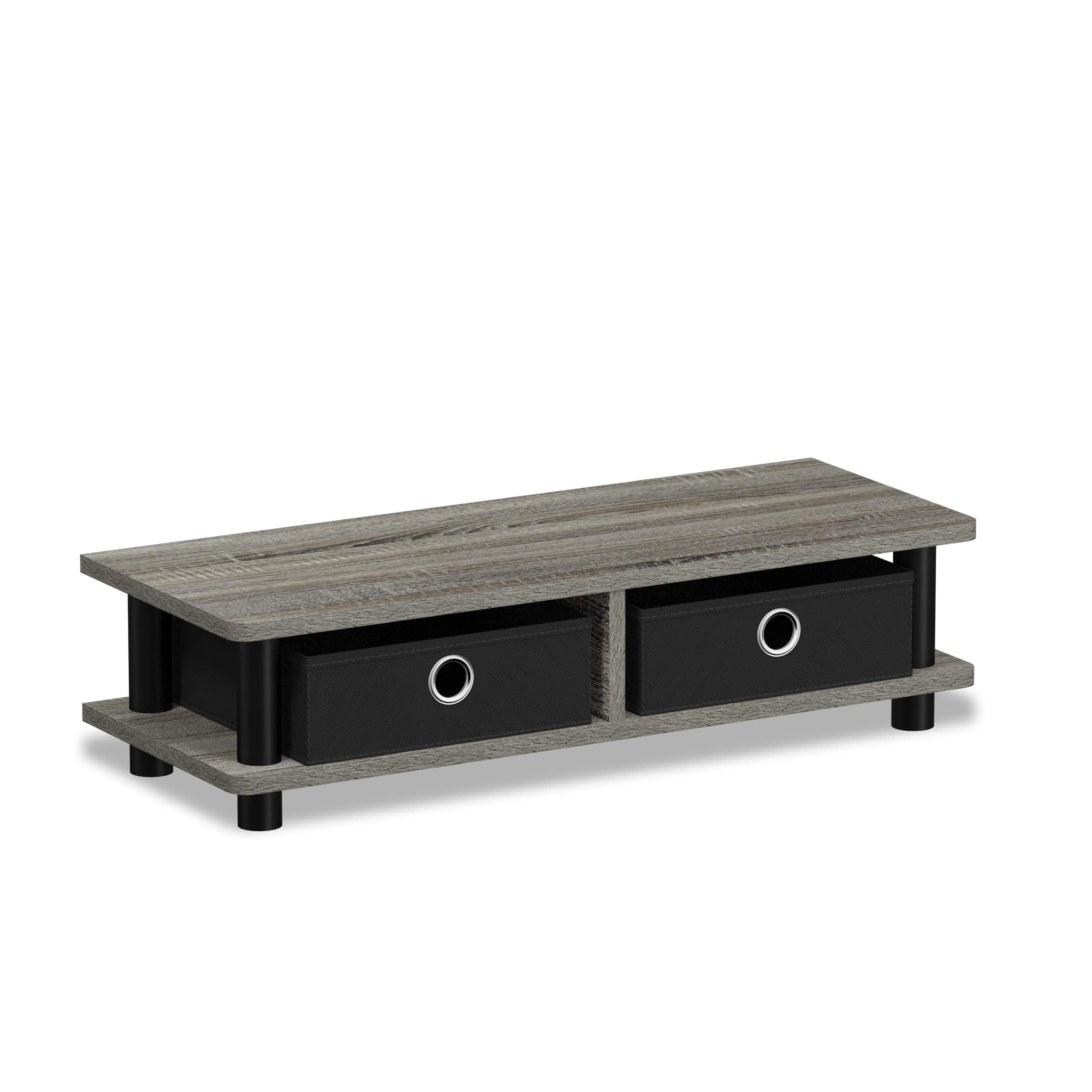 Furinno Turn-N-Tube Monitor Stand, French Oak Grey/Black