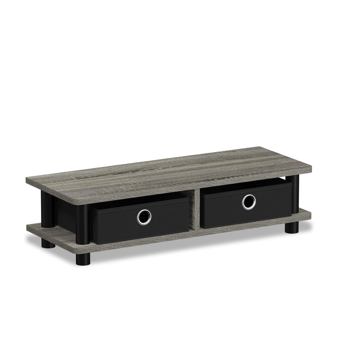 FURINNO Turn-N-Tube Monitor Stand, French Oak Grey/Black