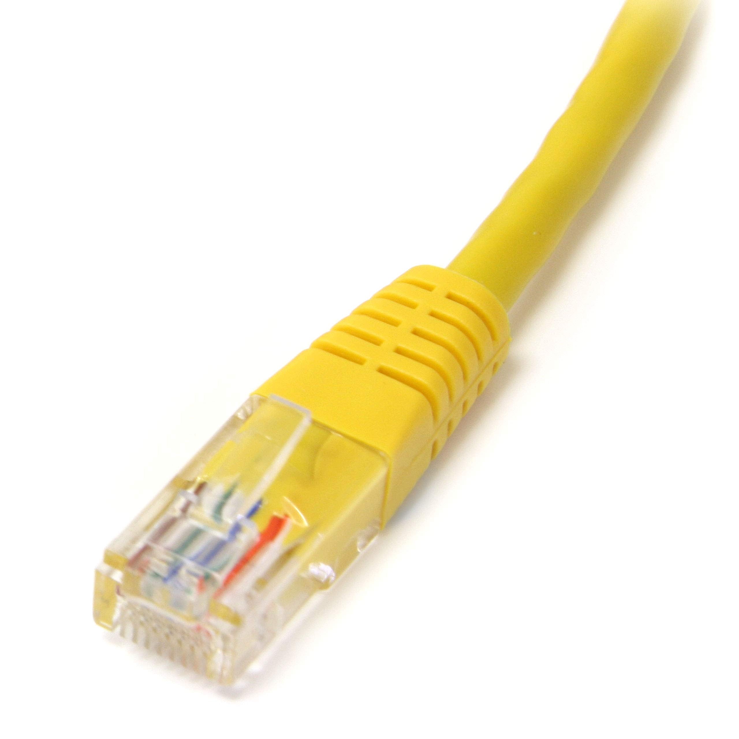 Startech.Com 1 Ft. (0.3 M) Cat5E Ethernet Cable   Power Over Ethernet   Molded   Yellow   Ethernet Network Cable (M45Patch1Yl)