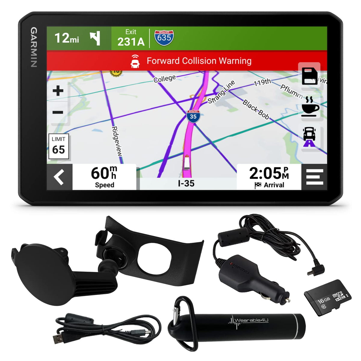 Wearable4U - Garmin dezlCam OTR710 Trucking Navigator with Built-in DashCam, Automatic Incident Detection, Custom Truck Routing, High-Resolution Birdseye Satellite Imagery and E-Bank Bundle