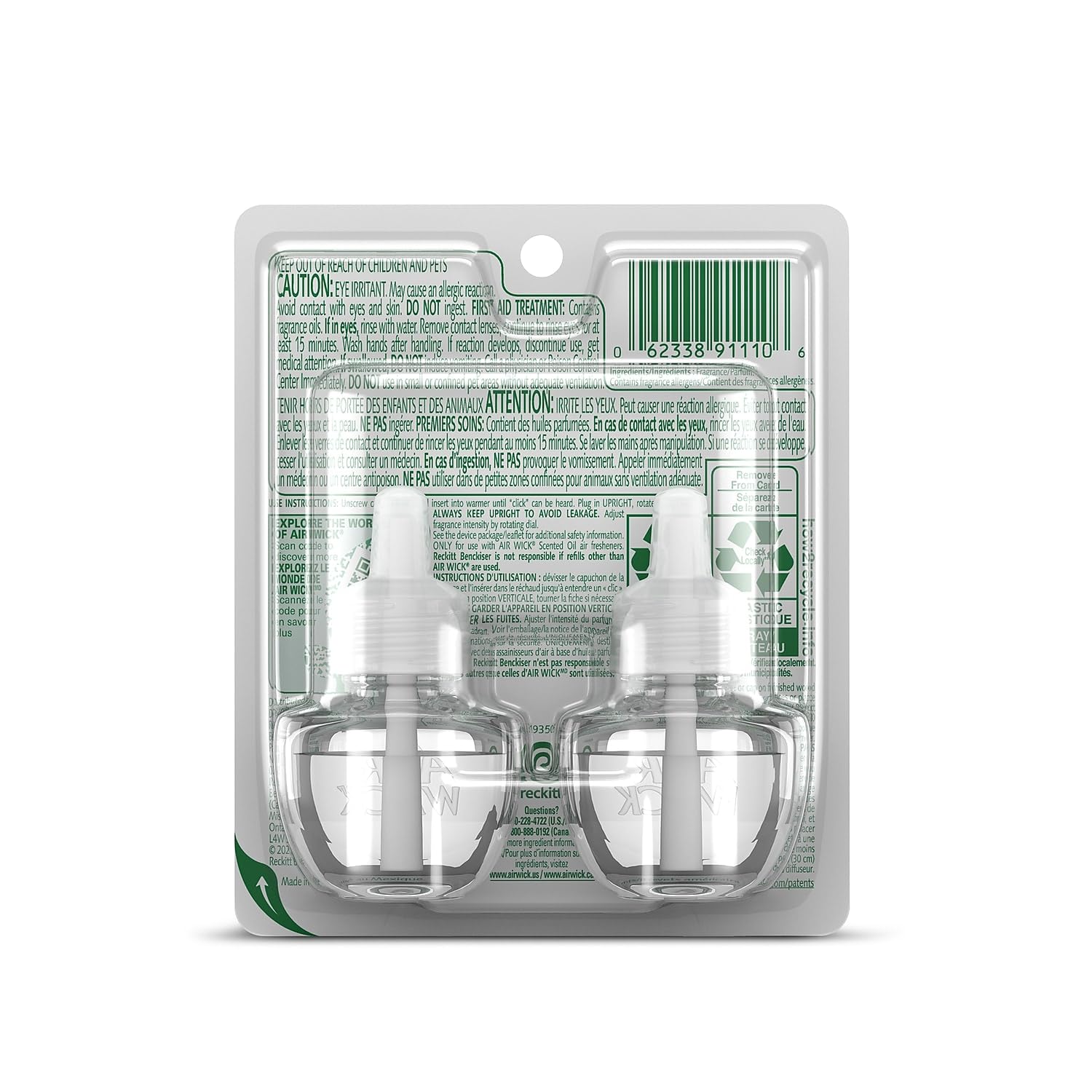 Air Wick Plug In Scented Oil Refill, 2Ct, Paradise Retreat, Air Freshener, Essential Oils