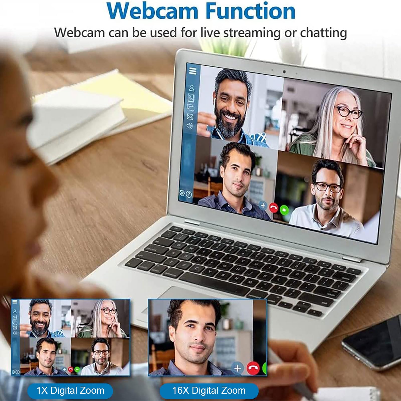 Olesit Video Camera Camcorder, Full Hd 1080P 48Mp Camcorder 16X Digital Video Camera For Youtube, 3.0 Inch Ips Screen Vlogging C