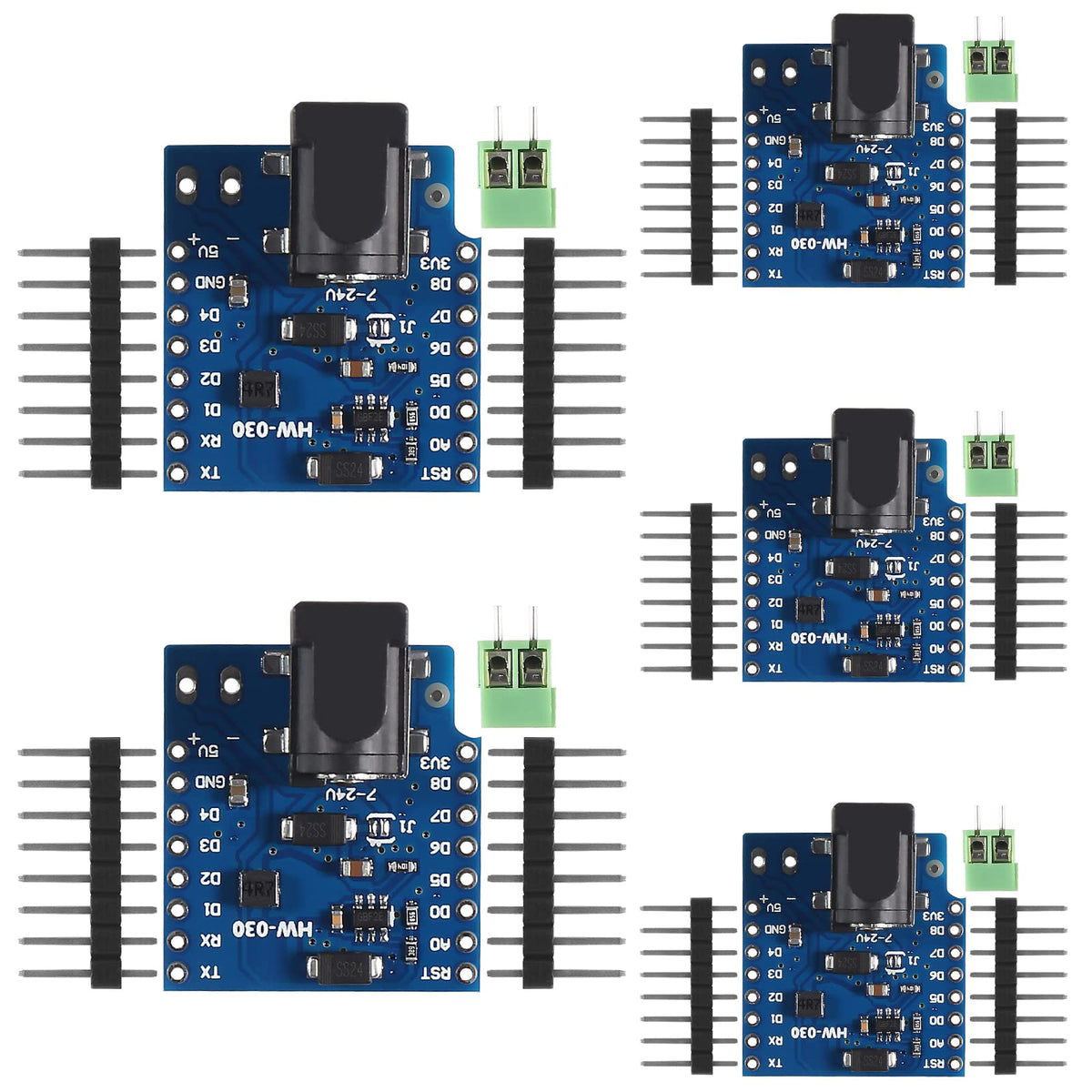 Qccan 5Pcs 7 24V Dc Power Shield V1.1.0 Board For Wemos Mini D1 Development Board Dc Power Supply Screen Module