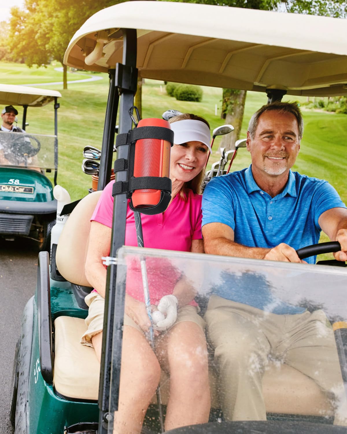 Goforwild Portable Speaker Mount, Waterproof Speaker Strap For Bluetooth Wireless Speakers, Compatible With Golf Cart Railing/Bi