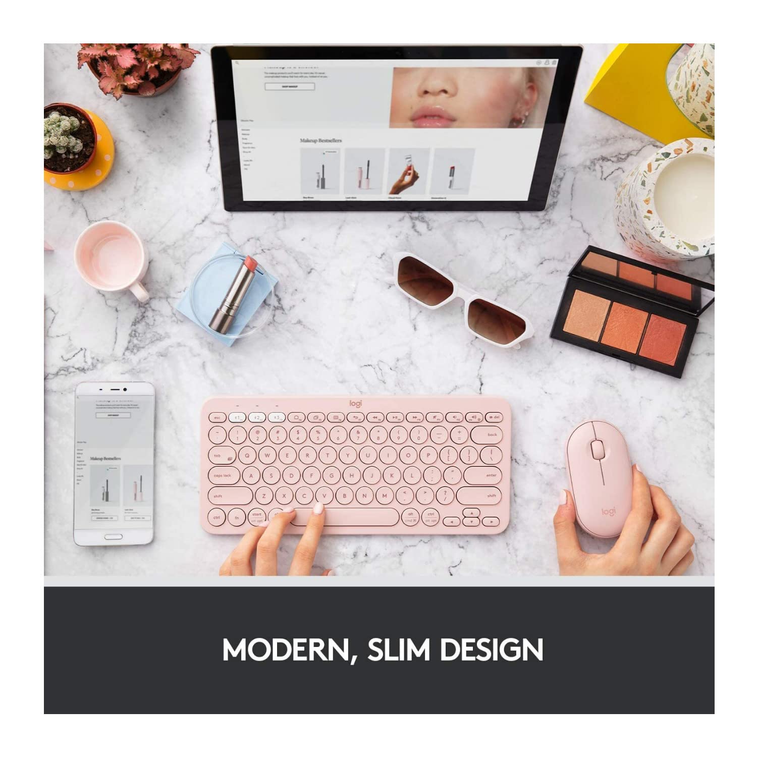 Logitech Pebble M350 Wireless Mouse With Bluetooth Or Usb   Silent Slim Computer Mouse With Quiet Click For Ipad Laptop Notebook