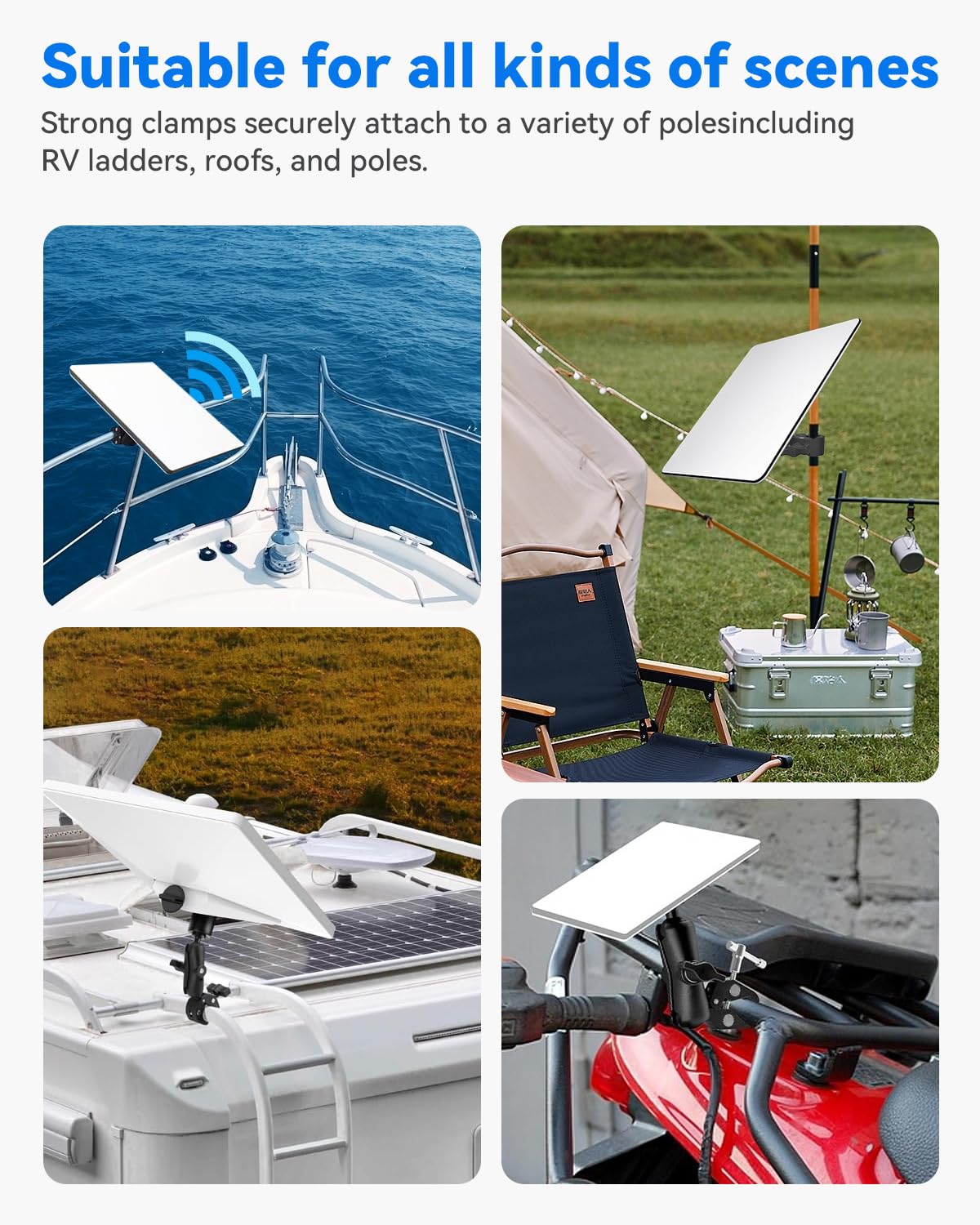 Starlink Mini Mount Kit   Adjustable Clamp Bracket For Rv, Ladders, Roof Rack, Balcony, Mobile, Ladder, Accessories For Pole, Tu