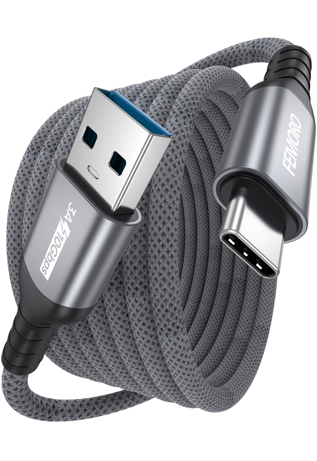 USB A to USB C Data Cable 10ft Long, USB 3.2 Gen 2 Type-A 10Gbps High Speed Data Transfer Cord 3A Charging USB-A to USB-C for PS
