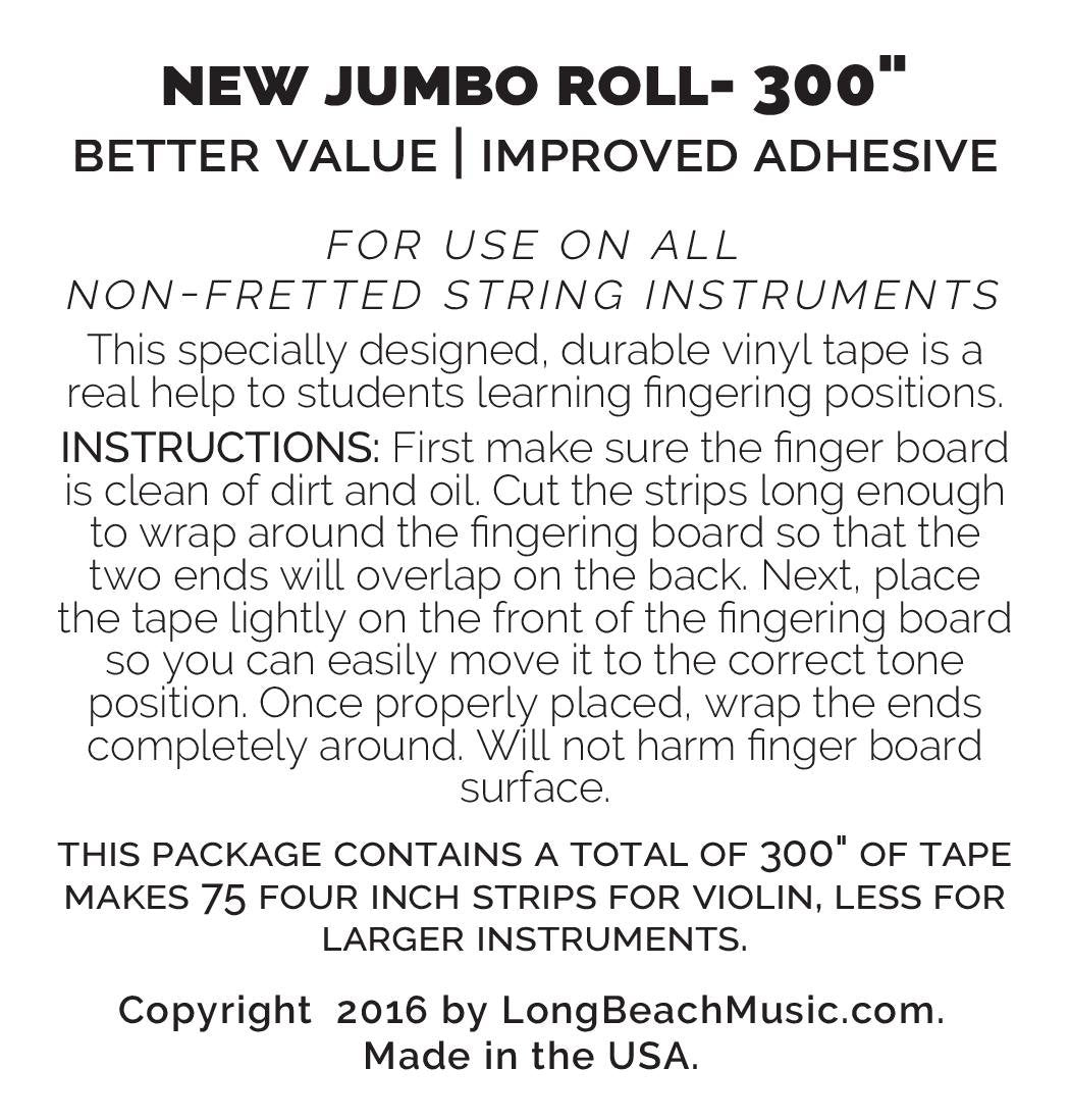 Long Beach Music Violin Fingering Tape (Green) 300'' Inches