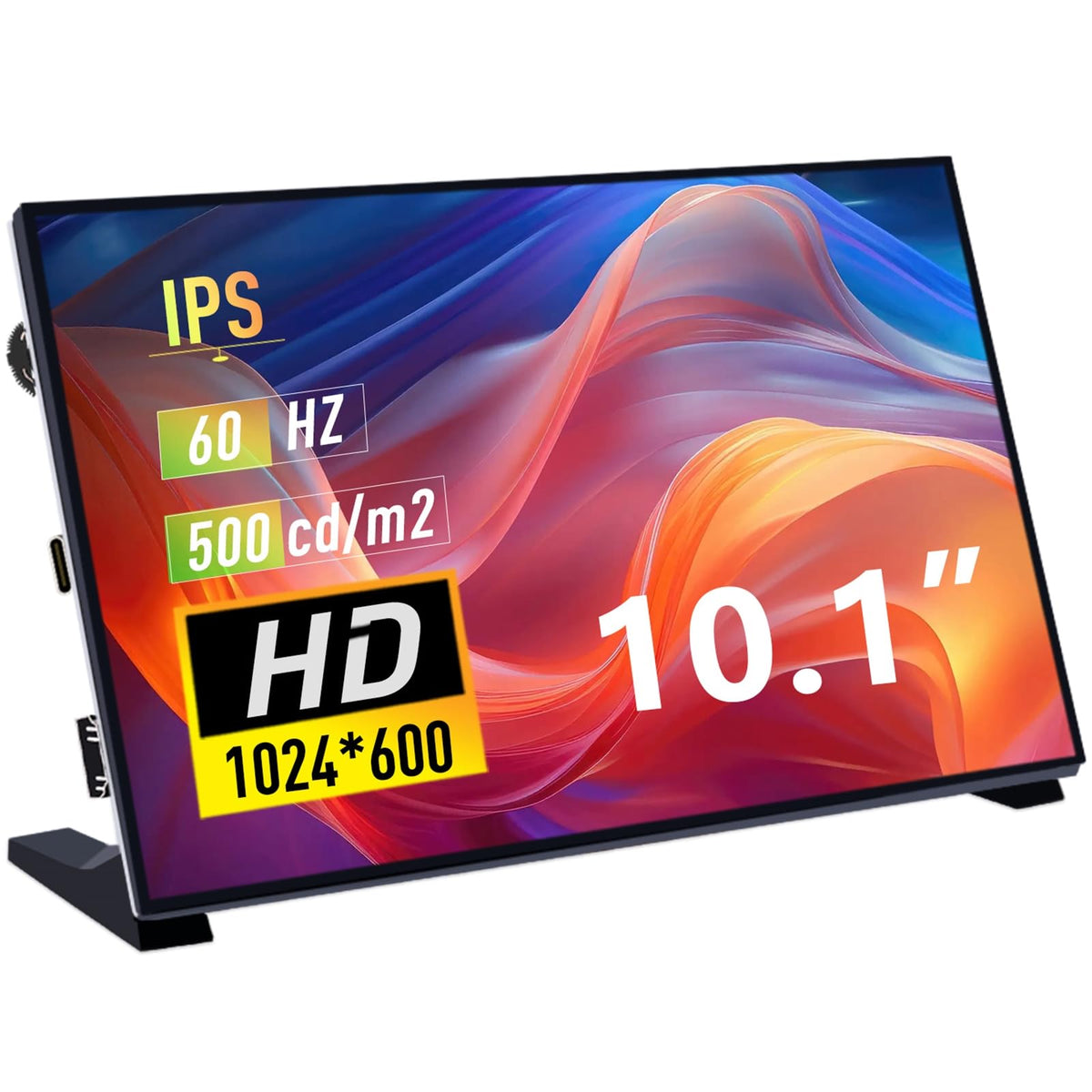Geeekpi 10.1 Inch Lcd Screen For Raspberry Pi, 1024X600 Ips Lcd Display, Hdmi Portable Monitor For Raspberry Pi 5/Pi 4B/3B+/3B/B