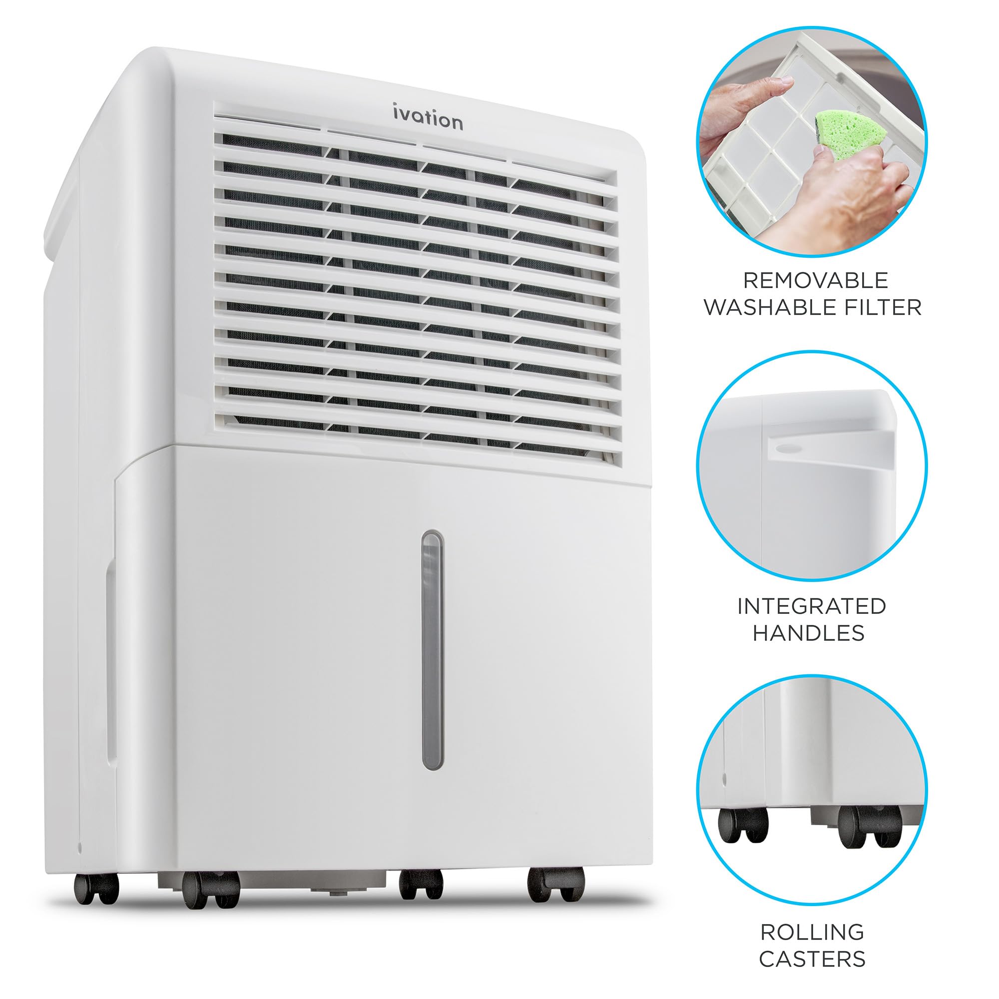 Ivation 4,500 Sq Ft Dehumidifier With Pump, Large Capacity Compressor Includes Programmable Humidity, Hose Connector, Auto Shutoff And Restart And Washable Filter (4,500 Sq Ft W/Pump)
