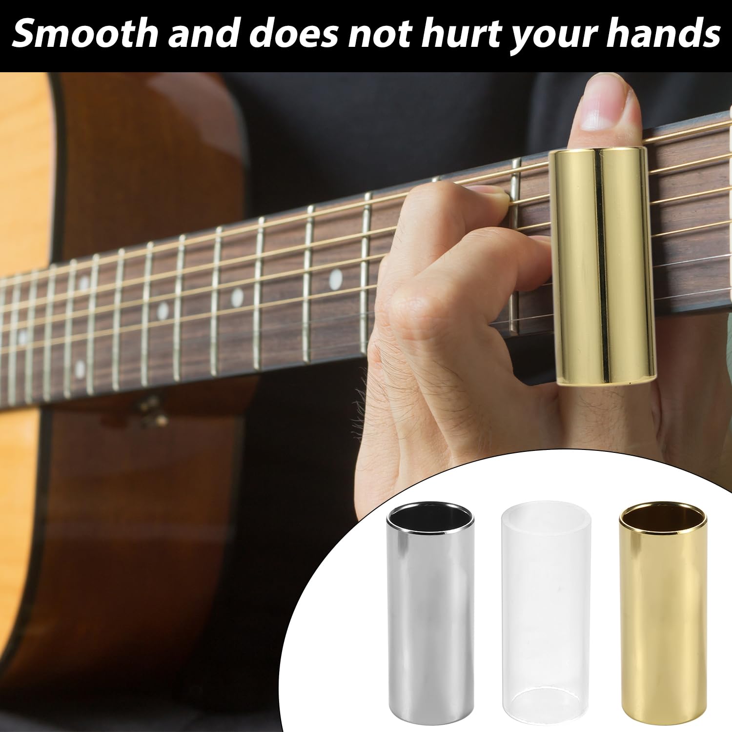 13Pcs Guitar Slide Kit, Including 3 Guitar Slides, 6 Guitar Picks And 4 Finger Cots Guitar Finger Slide For Electric And Acousti