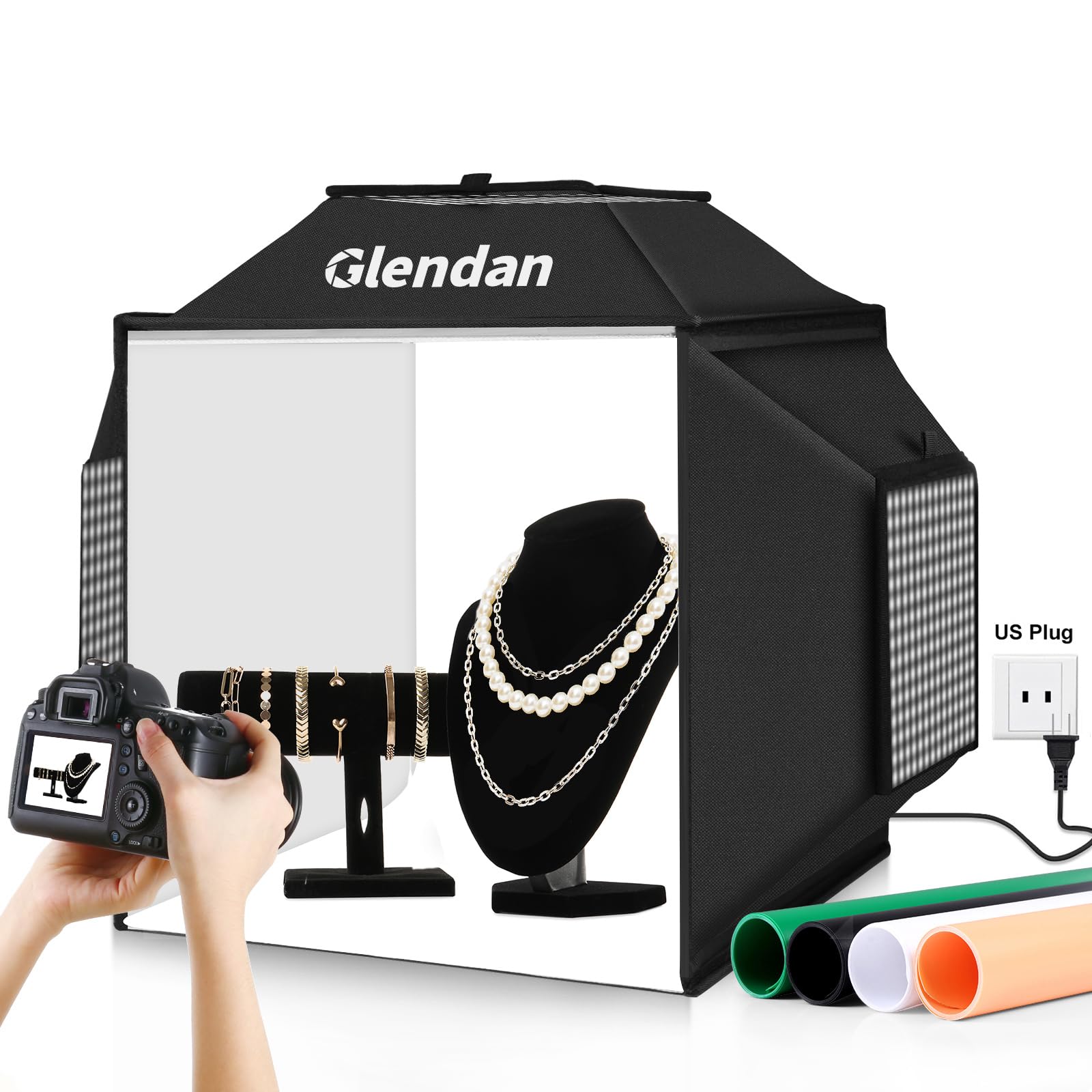 Glendan Upgrade Light Box & Soft Box, 16''X16'' Professional Portable Photo Box With 480 Led Lights Photo Studio Light Box Photo