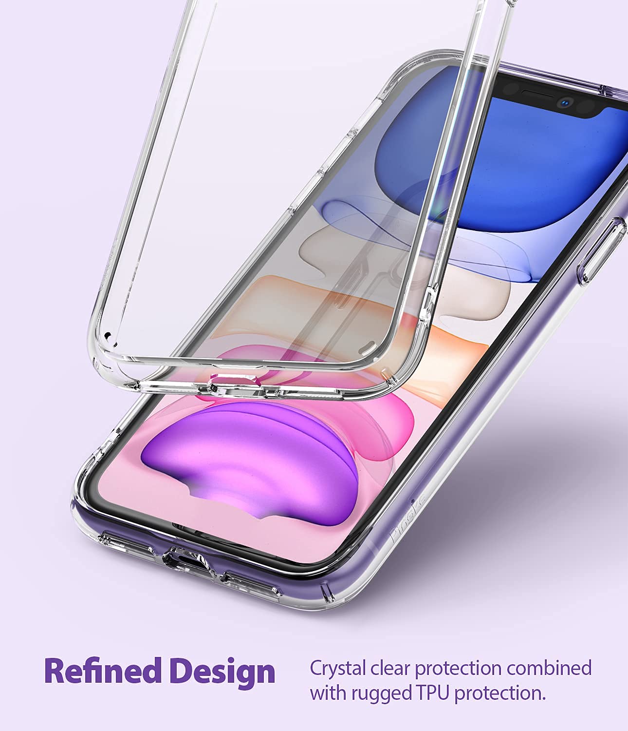 Ringke Fusion Compatible With Iphone 11 Case, [Built In Lanyard Hole] Transparent Shockproof Bumper Raised Bezel Sturdy Cover De