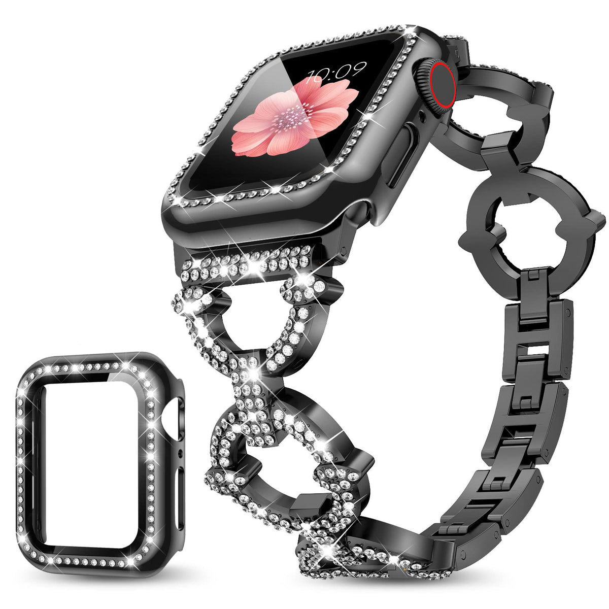Mesime Compatible With Apple Watch Band 38Mm 40Mm 41Mm 42Mm 44Mm 45Mm , Women Girl Bling Diamond Jewelry Metal Strap Bands With