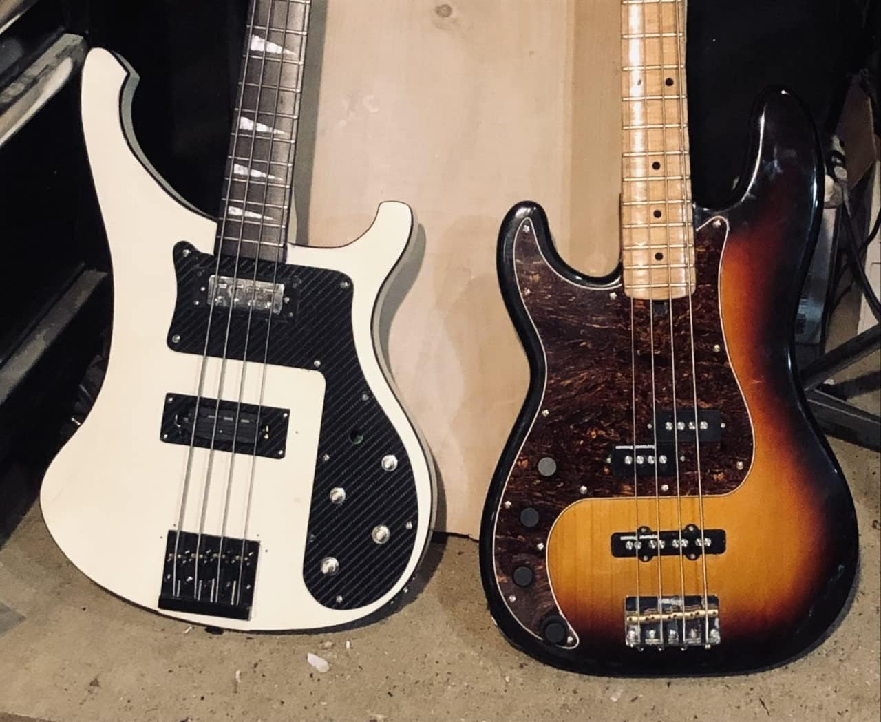 Mini 4 String Bass Guitar Humbucker Pickups With Black Ring Chrome Set Of 2Pcs