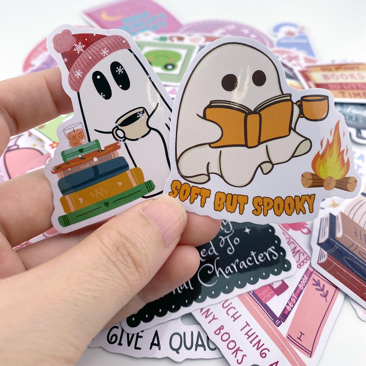 Triluckydeco Bookish Reading Stickers For Kindle Skin, Funny Aesthetic Book Lover Gift Fun Fantasy Booktok Items Decal,Waterproo