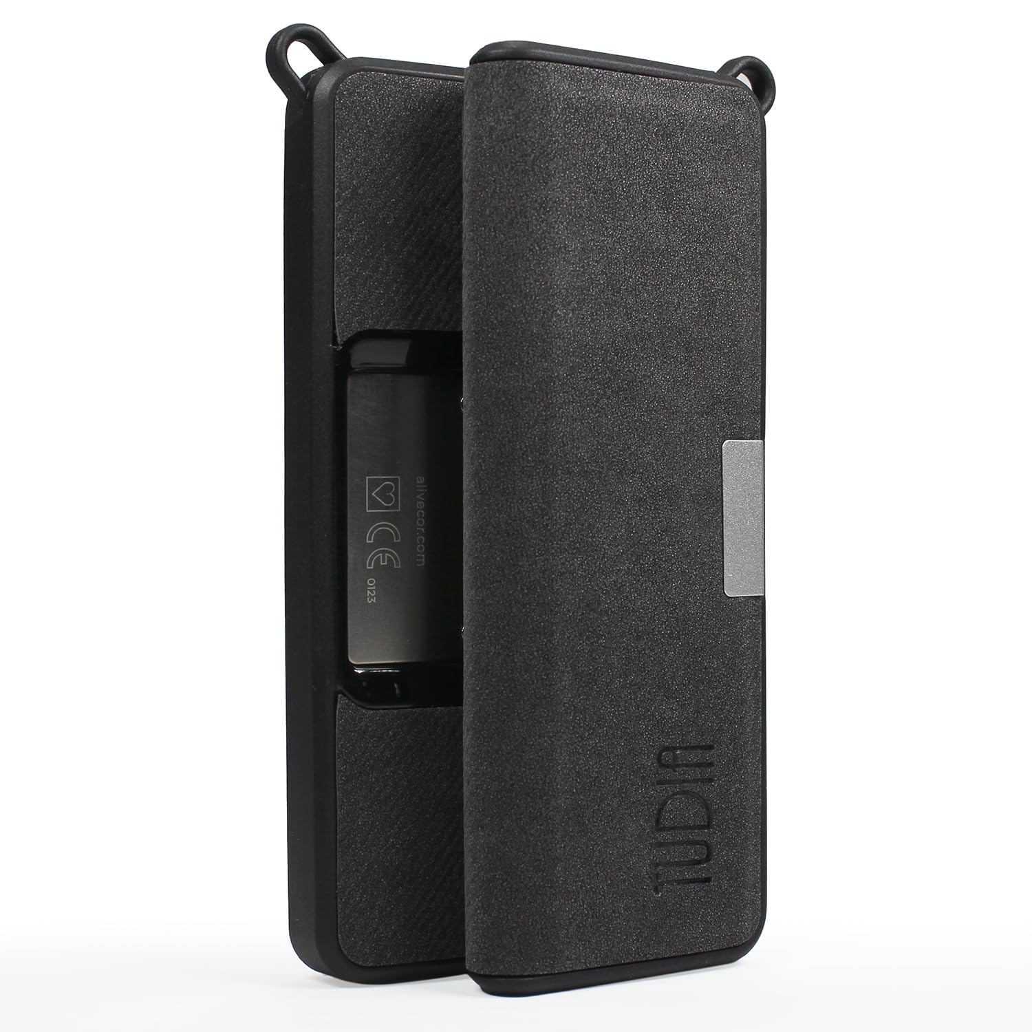TUDIA Travel Leather Case Compatible with KardiaMobile 6L, Durable Leather Magnetic Closure with Key Holder Lightweight Slim Ful