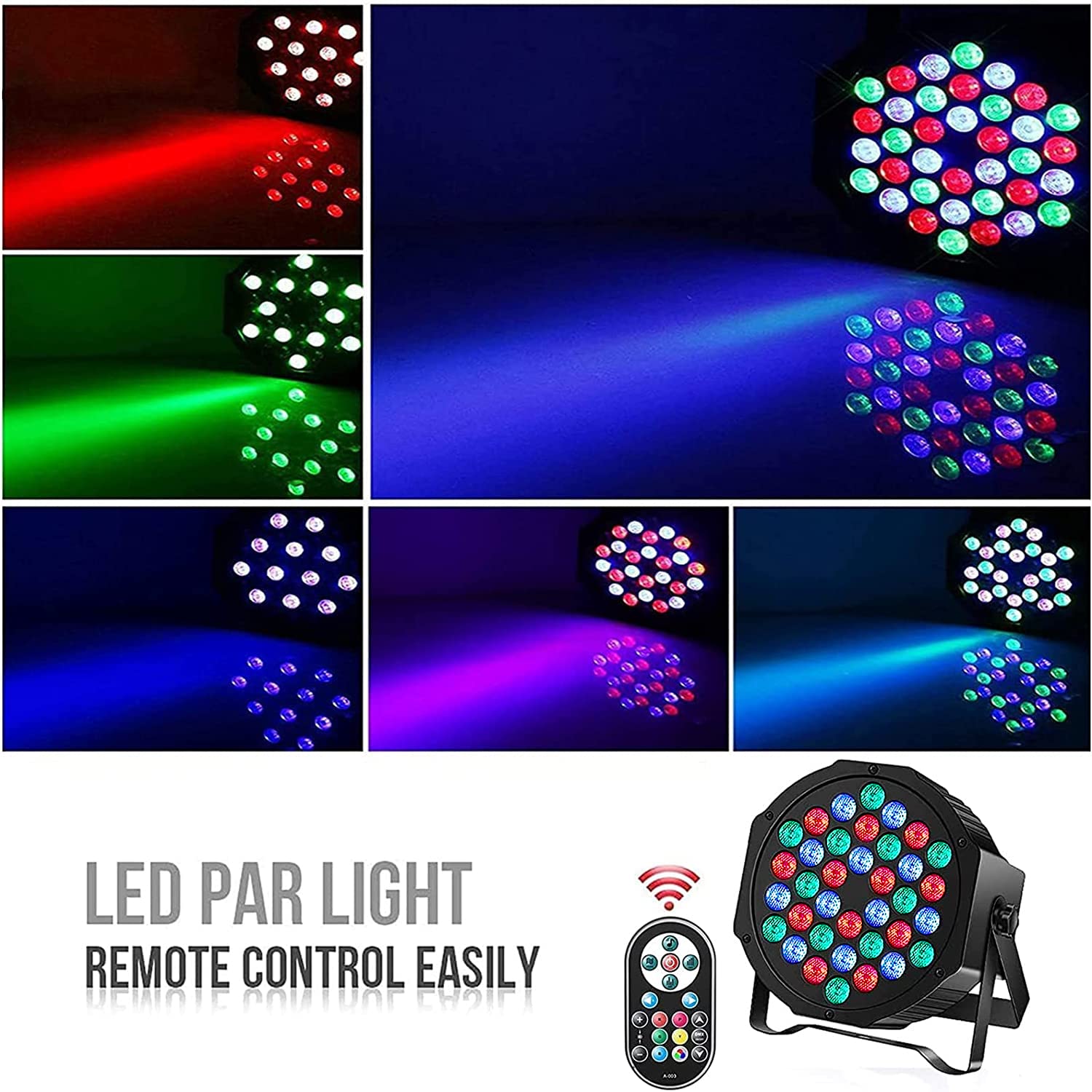 Uking Led Par Lights Dj Stage Light Corded Rgb 36 Led With Sound Activated Remote Control Dj Uplighting For Wedding Party Club