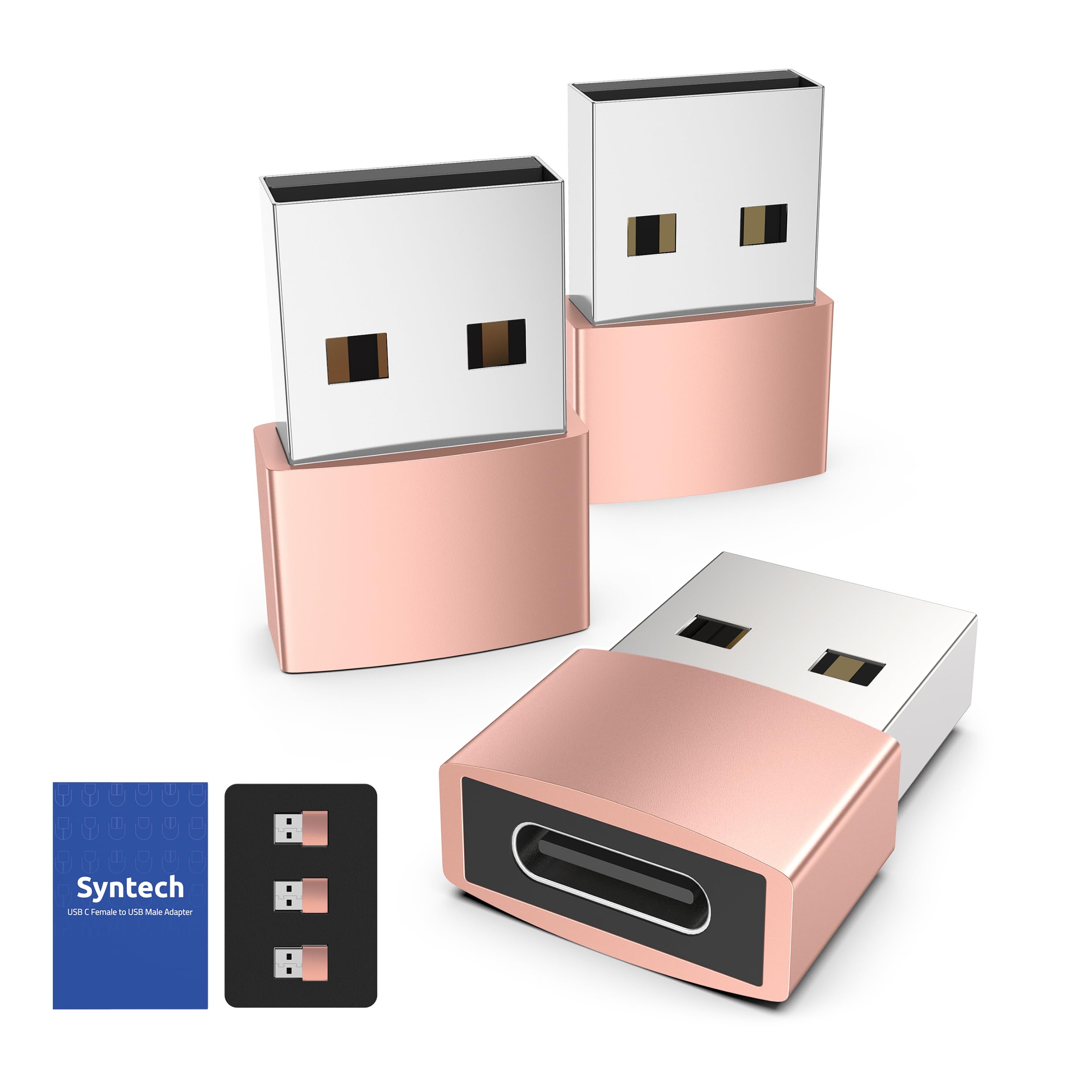 Syntech Usb C Female To Usb A Male Adapter 3 Pack, Type C Charger Cable Power Adapter Compatible With Ipad Air 6, Iphone 16/15/1