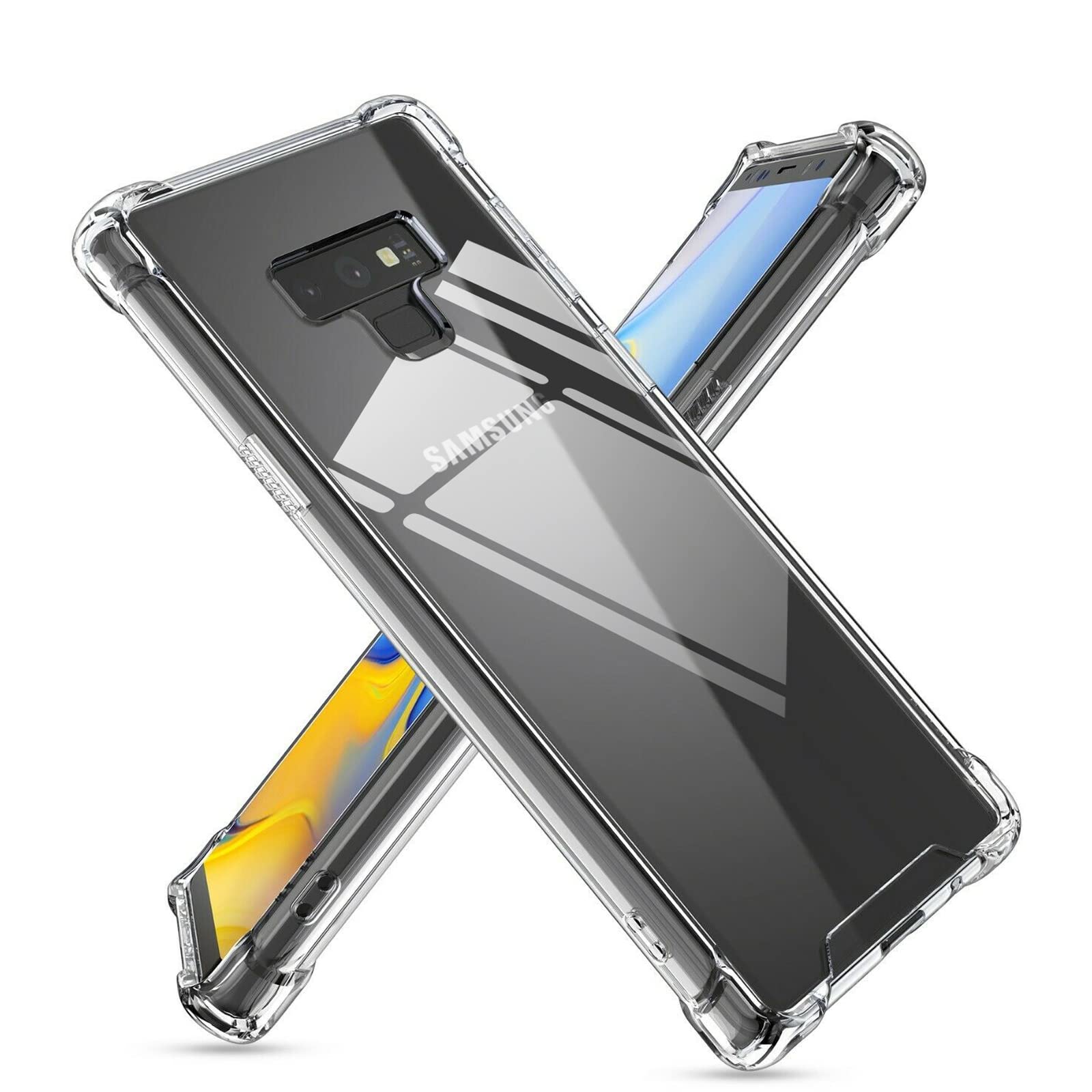 Kiomy Clear Case For Samsung Galaxy Note 9 5G Airbag Corners Shockproof Bumper Protective Phone Cover, Hybrid Design Hard Pc Bac