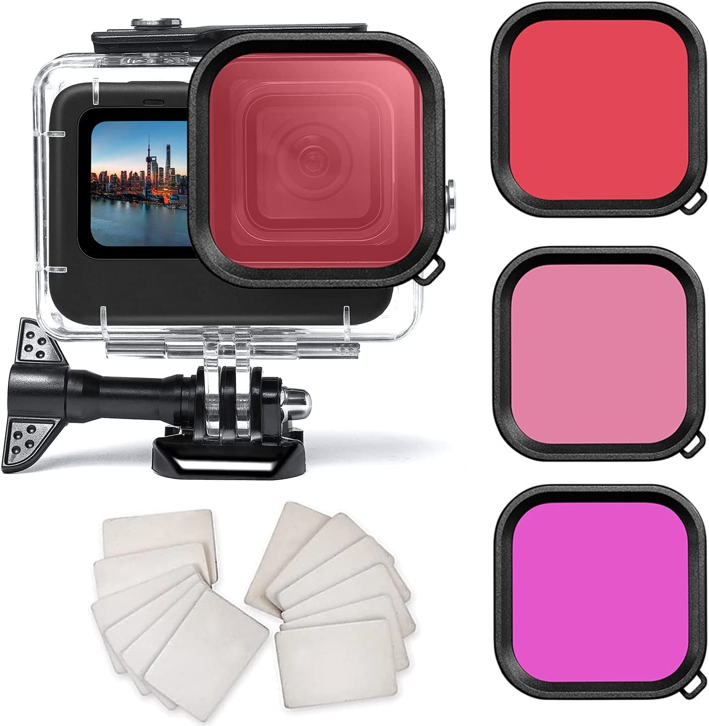 Okfun 60M/169Ft Waterproof Case For Go Pro Hero 12 Hero 11 Hero 10 Hero 9 Black,Protective Underwater Dive Housing Shell With Br