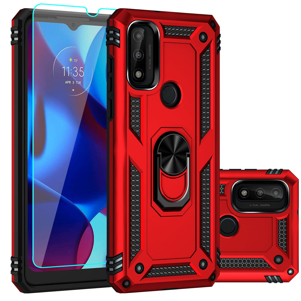 Sktgslamy Case For Moto G Pure Case,Moto G Power 2022 Case,With Hd Screen Protector, [Military Grade] 16Ft. Drop Tested Cover Wi