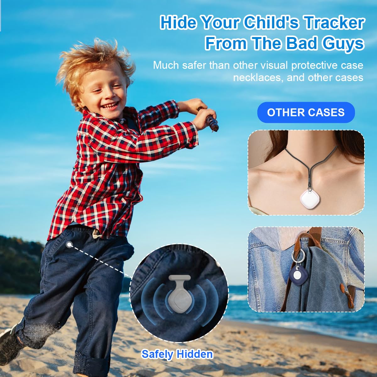 [2 Pack] Waterproof Tile Mate Holder For Kids, Soft Silicone Tile Mate Hidden Pin Holder For Kids Elder Clothing, Anti Lost Hidden Full Case Cover Compatible With Tile Mate 2022 (Black+Oatmeal)