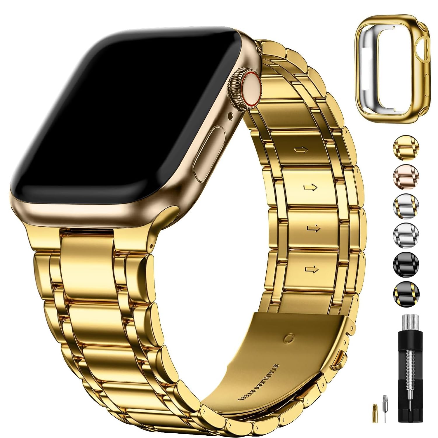 Fullmosa Bands Compatible Apple Watch 41Mm 40Mm 38Mm 49Mm 46Mm 45Mm 44Mm 42Mm, Stainless Steel Iwatch Band With Case For Apple W