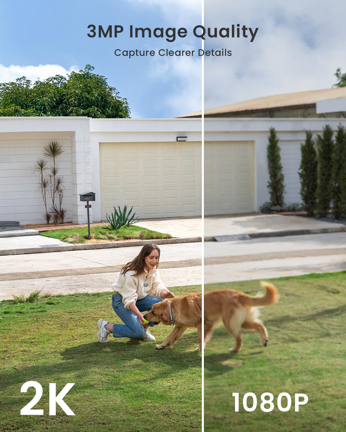 Iegeek Security Cameras Wireless Outdoor, 2K 3Mp Battery Powered Wifi Security Camera With Spotlight & Siren Alarm, 2 Way Audio, Color Night Vision, Ai Detection For Home Security, Works With Alexa