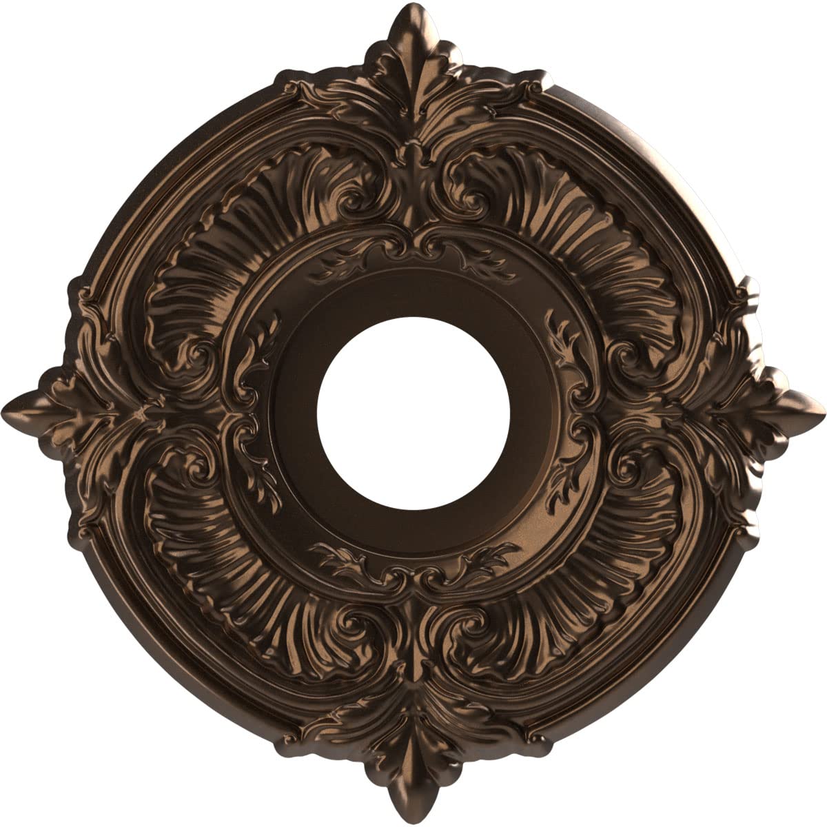 Ekena Millwork Cmp13Atcab Attica Thermoformed Pvc Ceiling Medallion (Fits Canopies Up To 5''), 13''Od X 3 1/2''Id X 3/4''P, Meta
