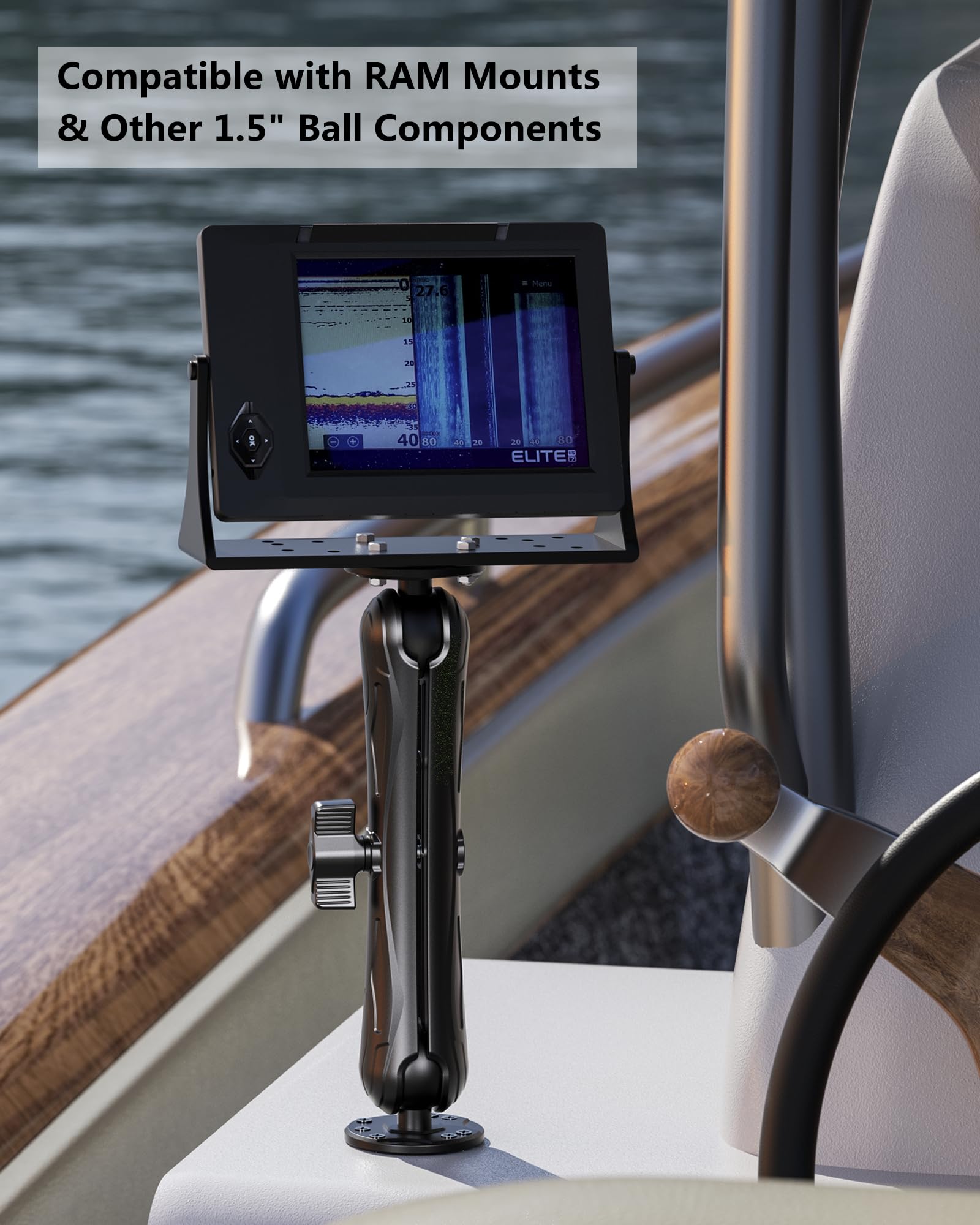 Vazeswin Double Socket Arm 9.1'' Aluminum Alloy Long Arm Compatible With Ram Mount C Size 1.5'' Ball Components