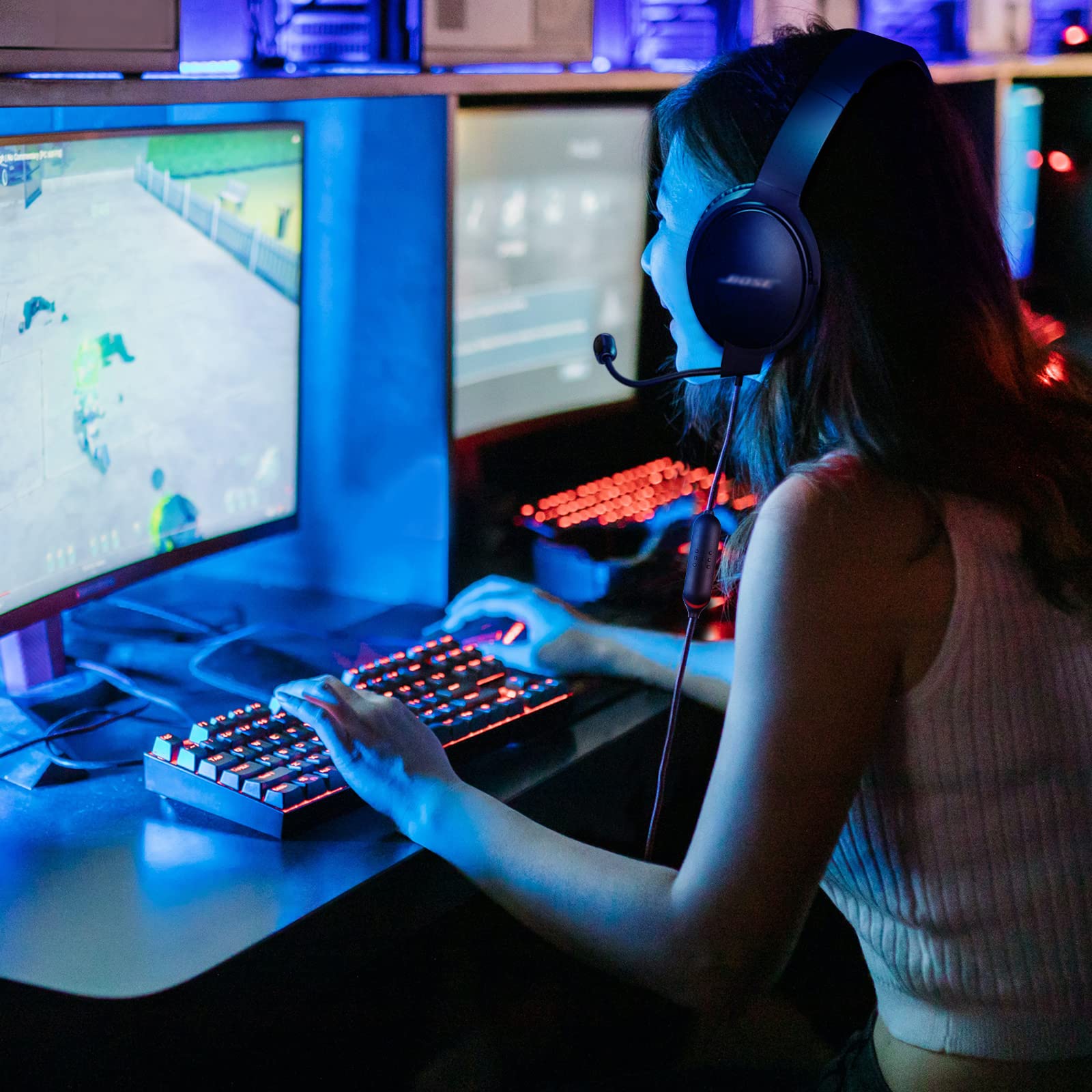 Detachable Mic Replacement For Bose Quietcomfort 35 Ii(Qc35 Ii) & Quiet Comfort 35(Qc35) Headphones, Boom Gaming Microphone With